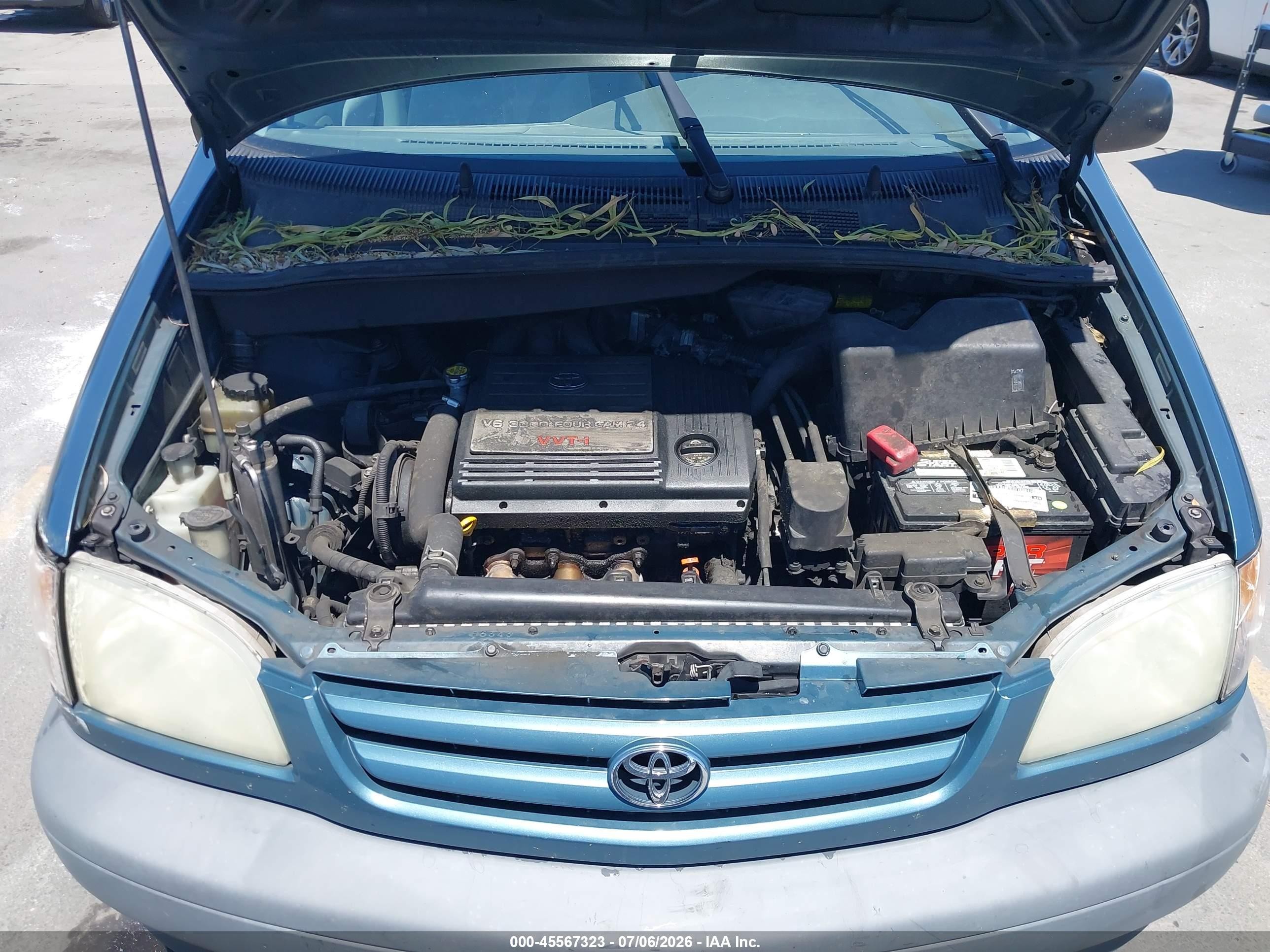2001 Toyota Sienna Le Turquoise vin: 4T3ZF13C81U386181