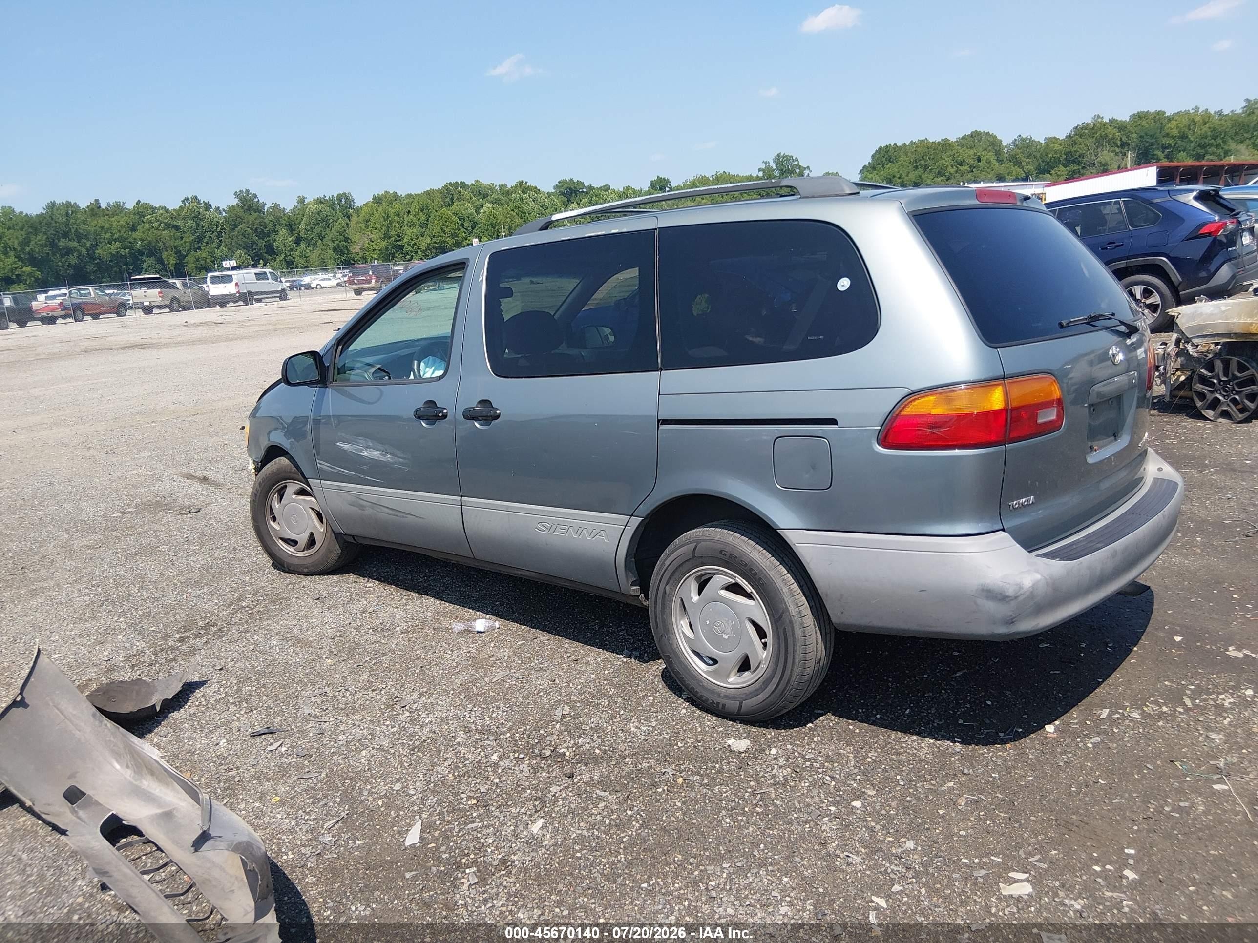 2000 Toyota Sienna Le Light Blue vin: 4T3ZF13C8YU302340