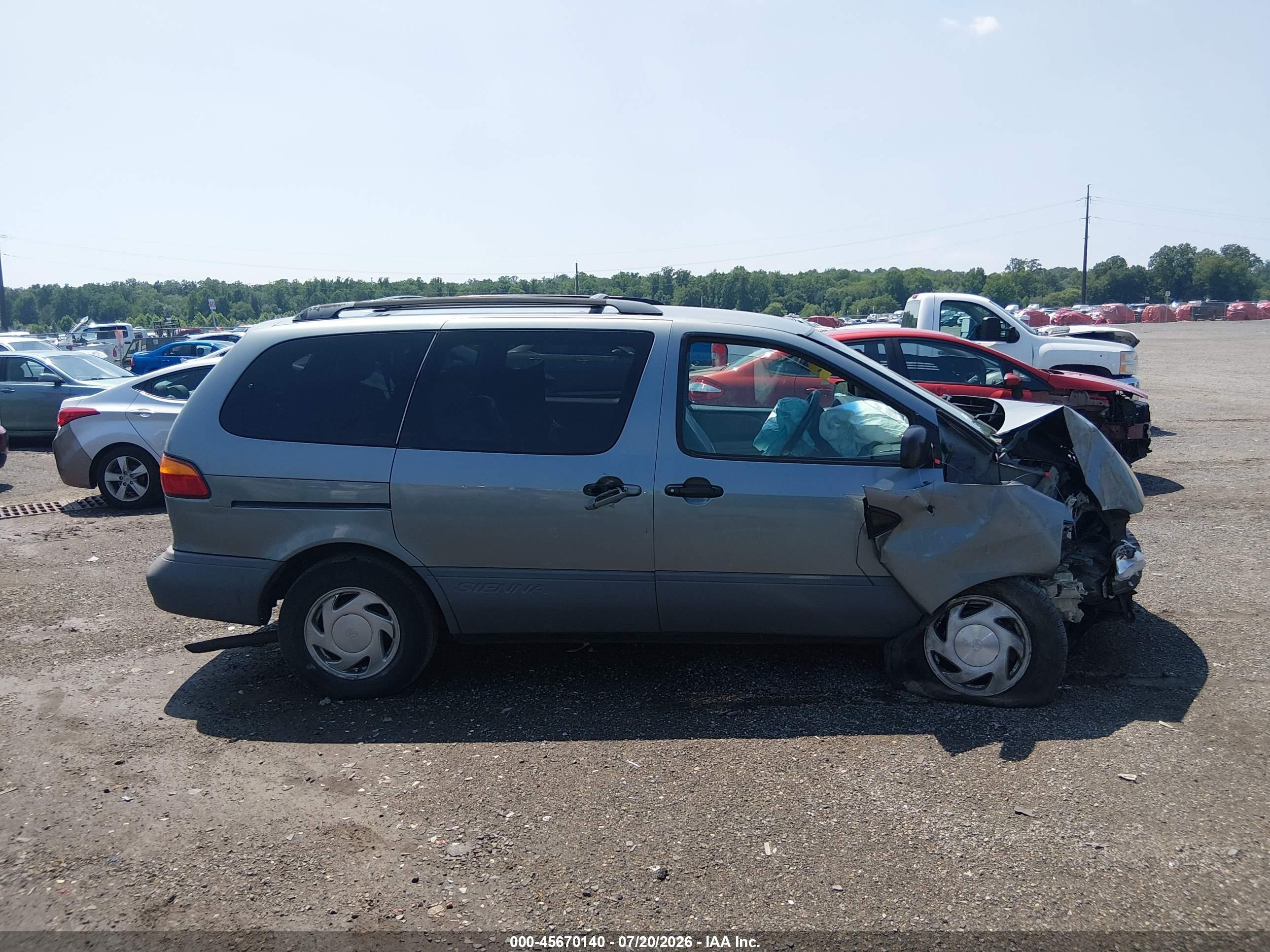 2000 Toyota Sienna Le Light Blue vin: 4T3ZF13C8YU302340