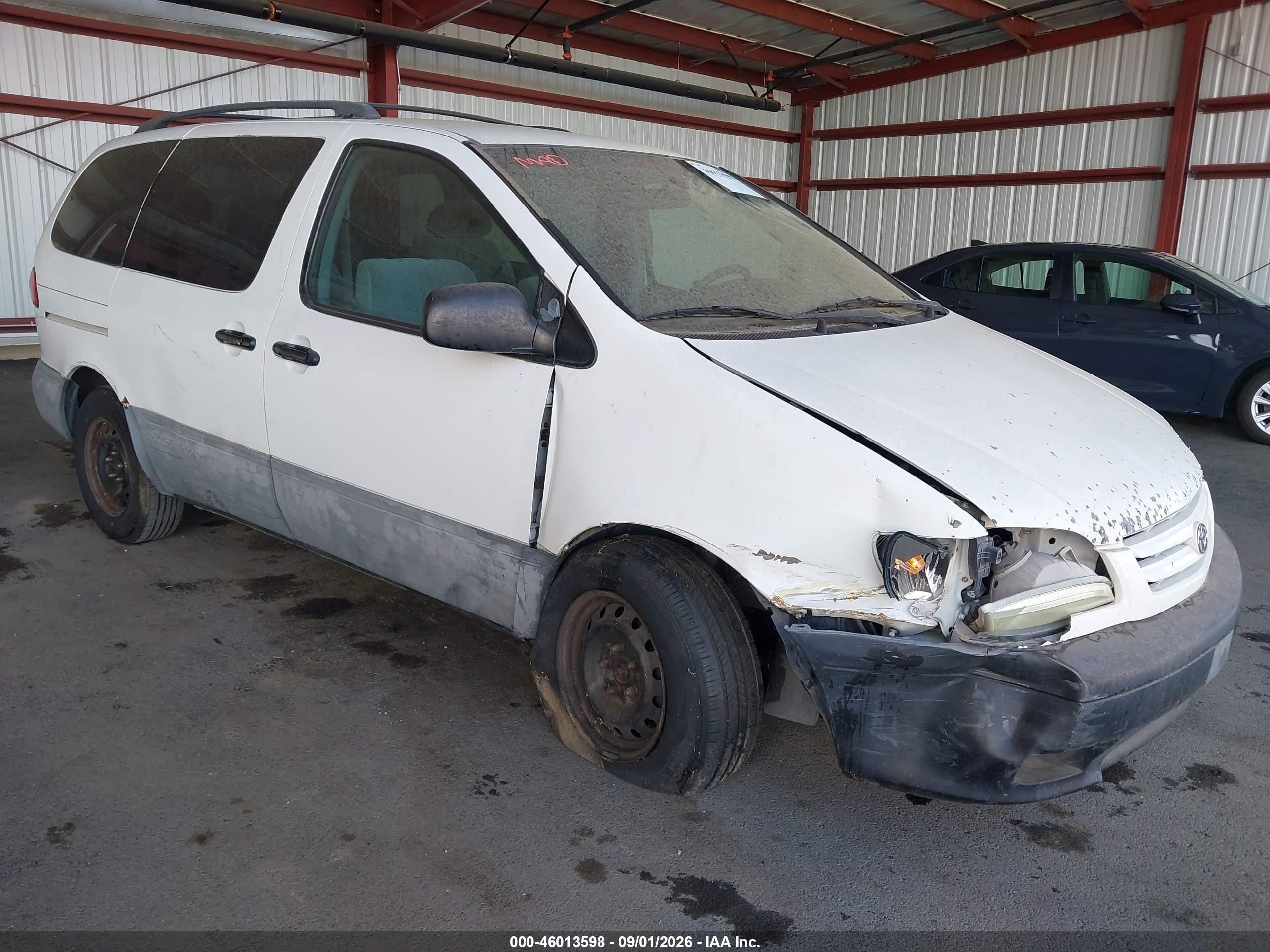 2001 Toyota Sienna Le White vin: 4T3ZF13C91U387162