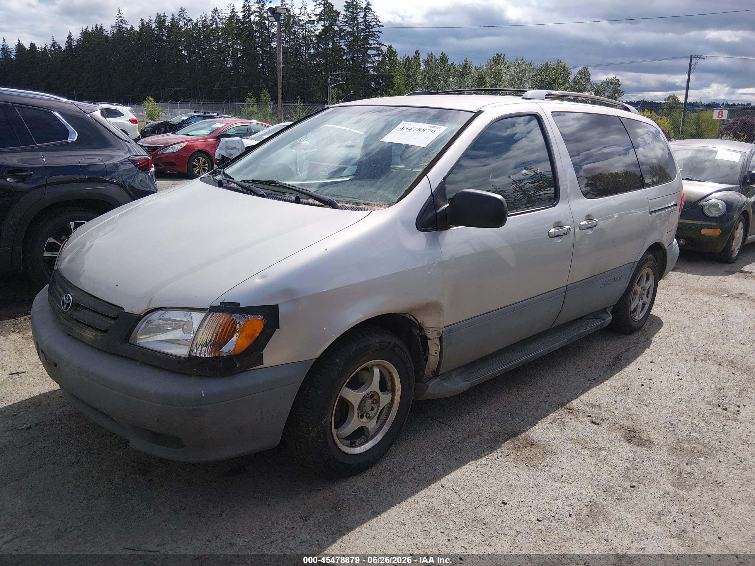2002 Toyota Sienna Le/xle Beige vin: 4T3ZF13C92U420808