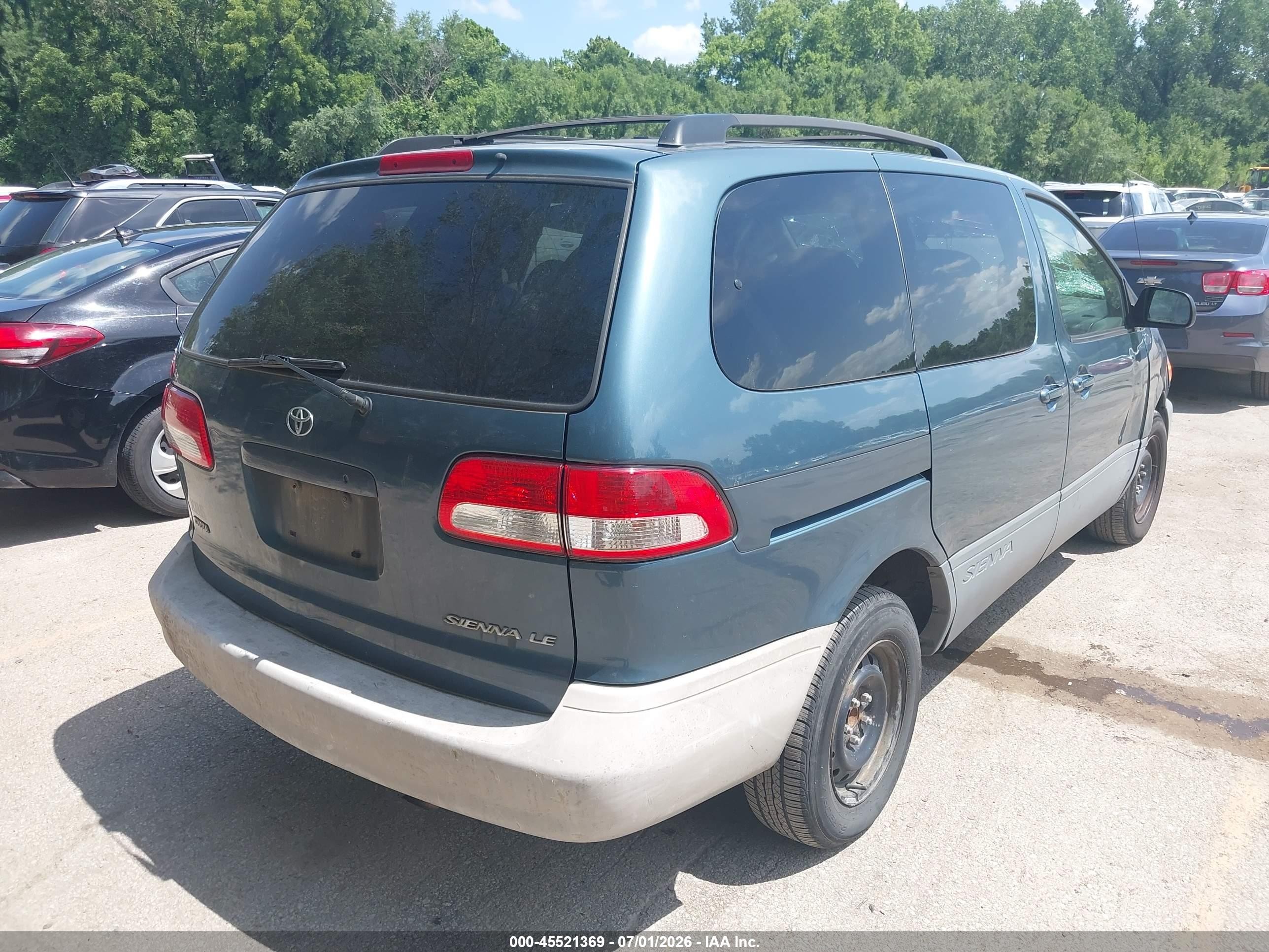 2003 Toyota Sienna Le Blue vin: 4T3ZF13C93U546880