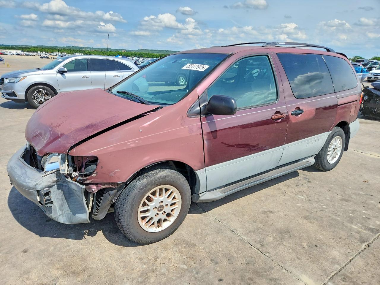 2000 Toyota Sienna Le Burgundy vin: 4T3ZF13C9YU201727