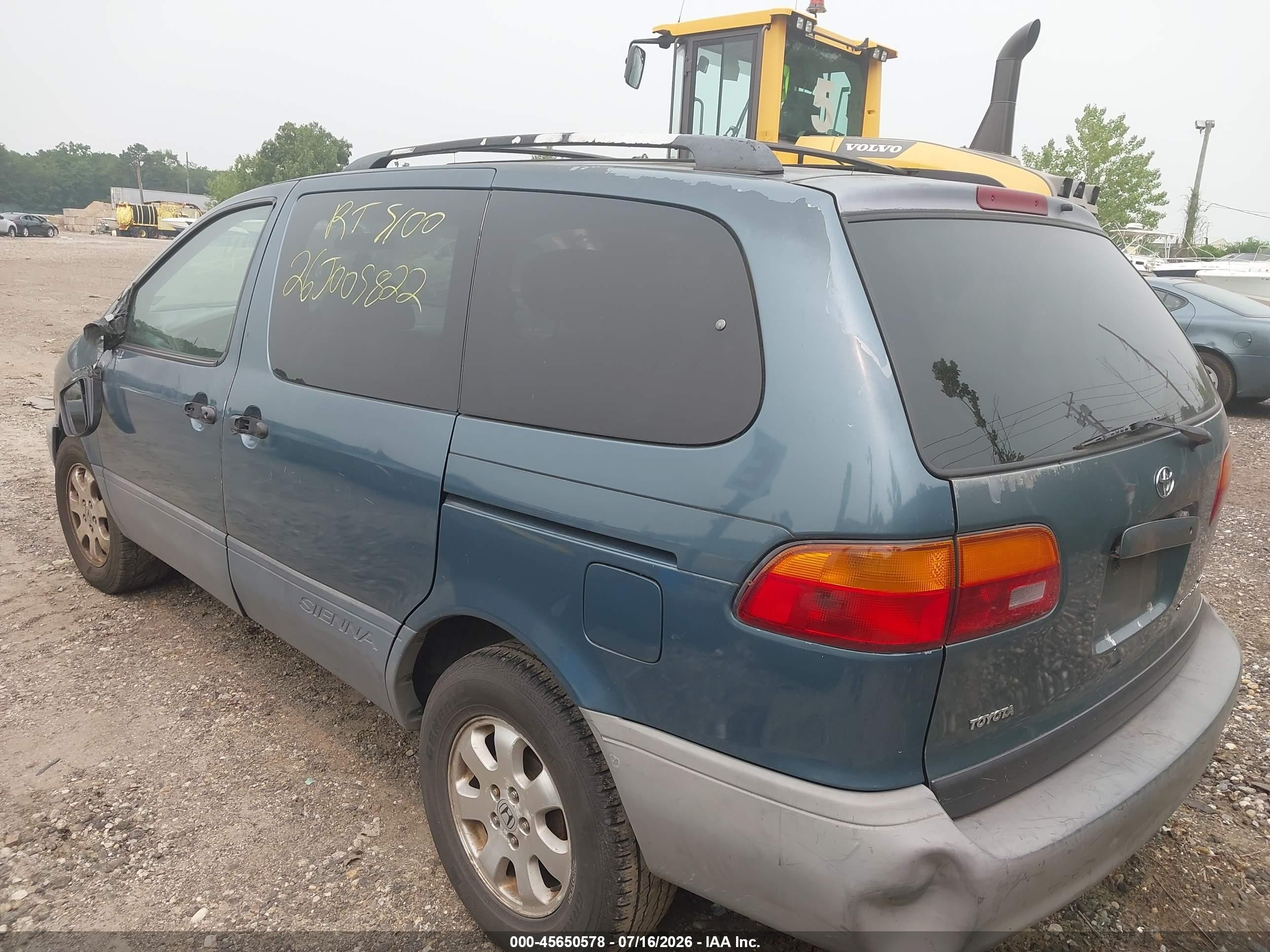 2000 Toyota Sienna Le Light Blue vin: 4T3ZF13C9YU309507