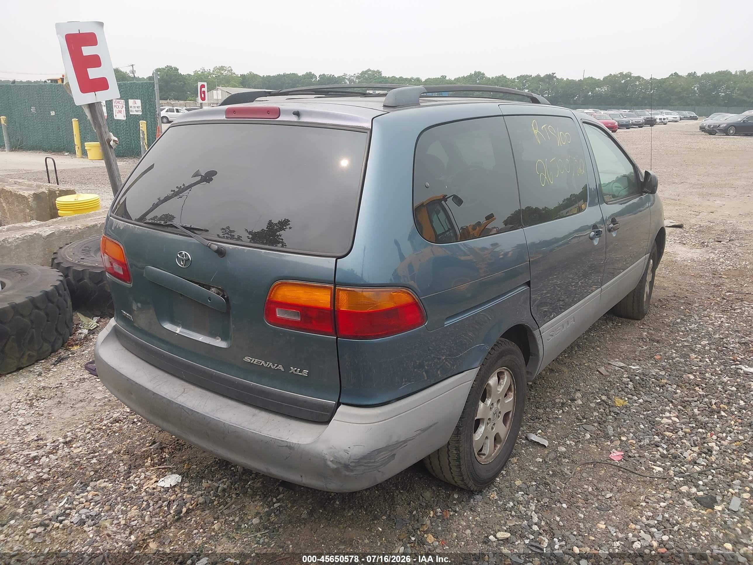 2000 Toyota Sienna Le Light Blue vin: 4T3ZF13C9YU309507