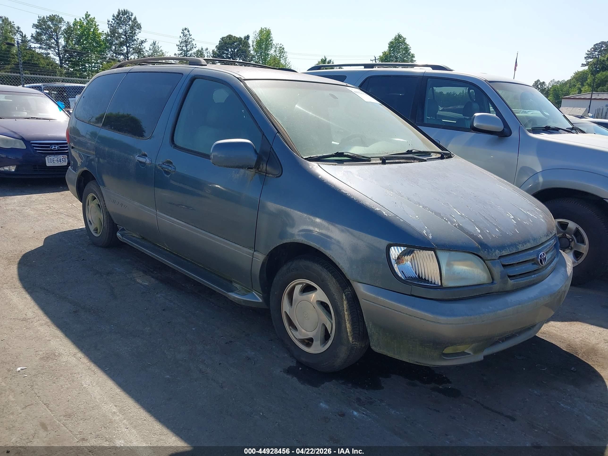2002 Toyota Sienna Le/xle Green vin: 4T3ZF13CX2U441294