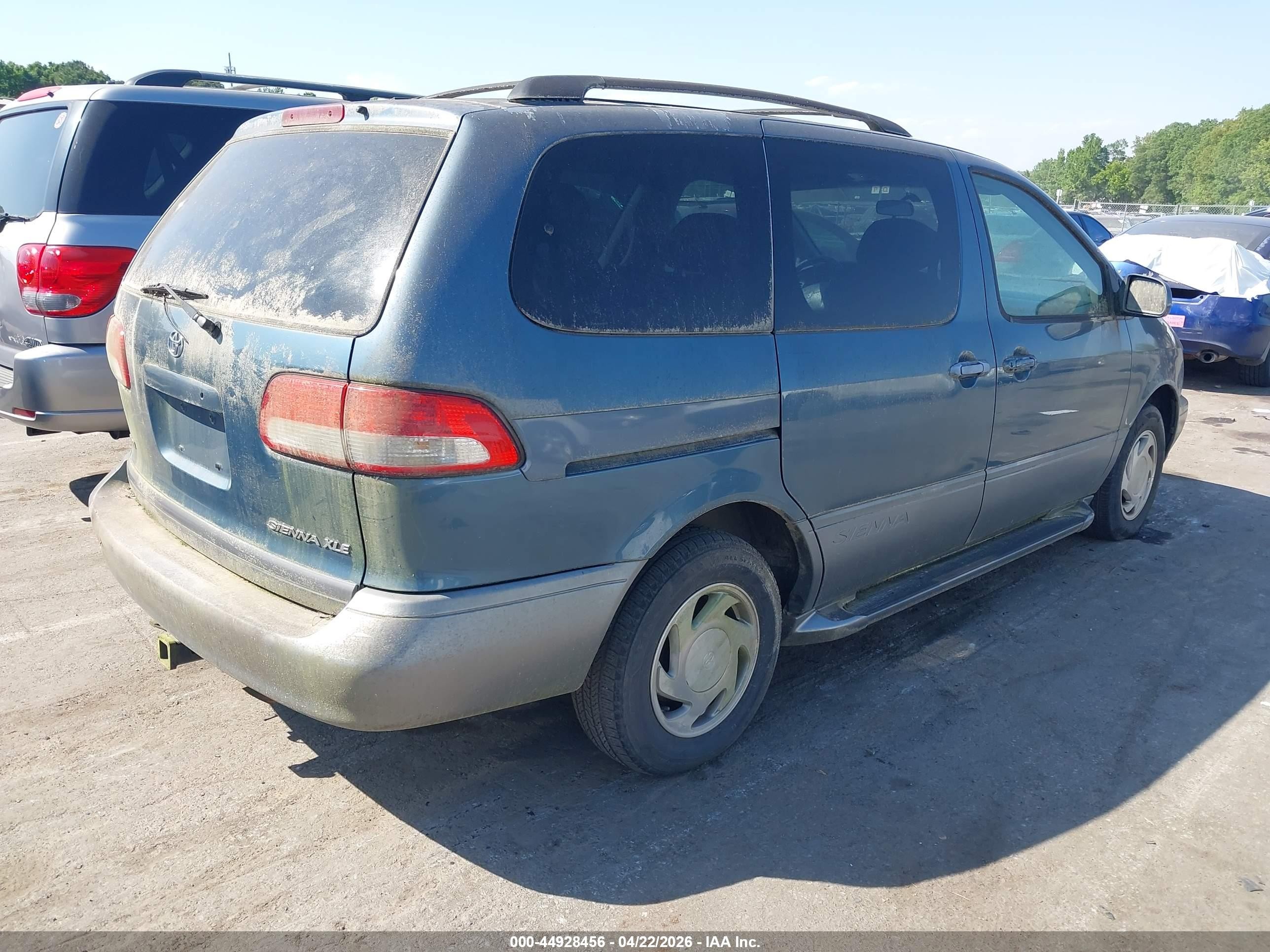 2002 Toyota Sienna Le/xle Green vin: 4T3ZF13CX2U441294