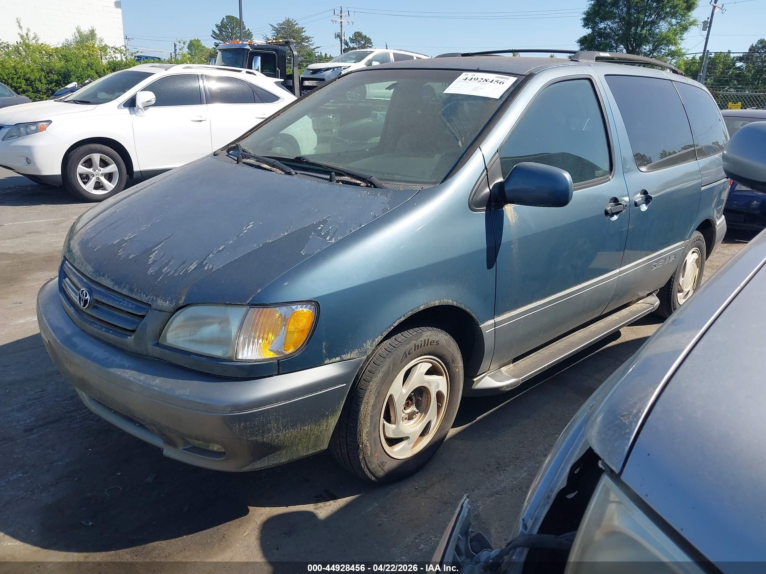 2002 Toyota Sienna Le/xle Green vin: 4T3ZF13CX2U441294