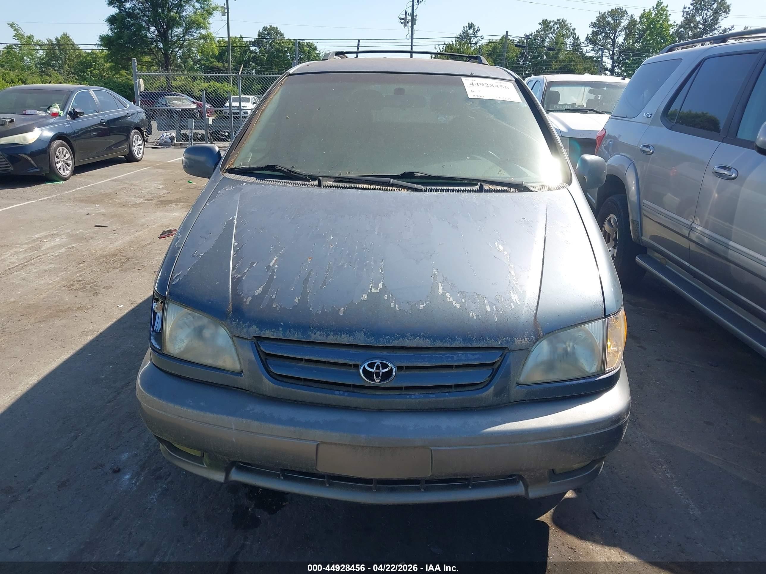 2002 Toyota Sienna Le/xle Green vin: 4T3ZF13CX2U441294