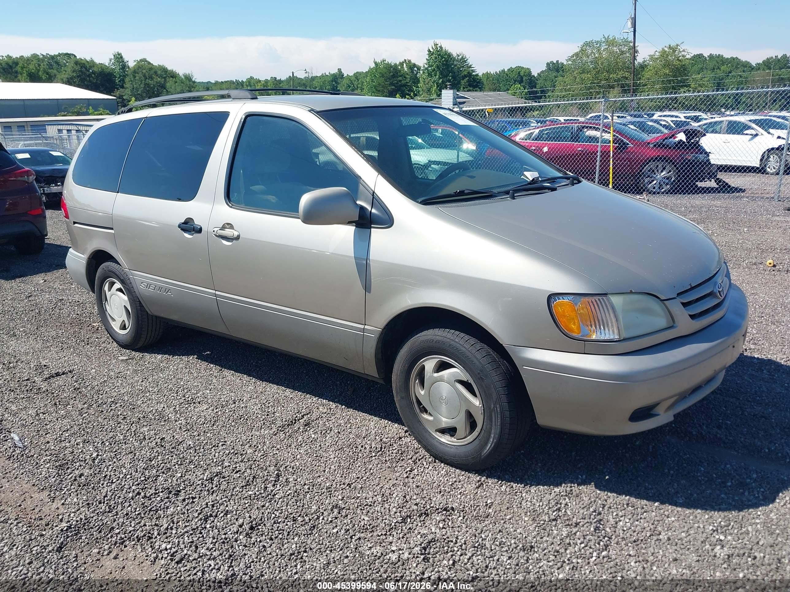 2002 Toyota Sienna Le Gray vin: 4T3ZF13CX2U492486