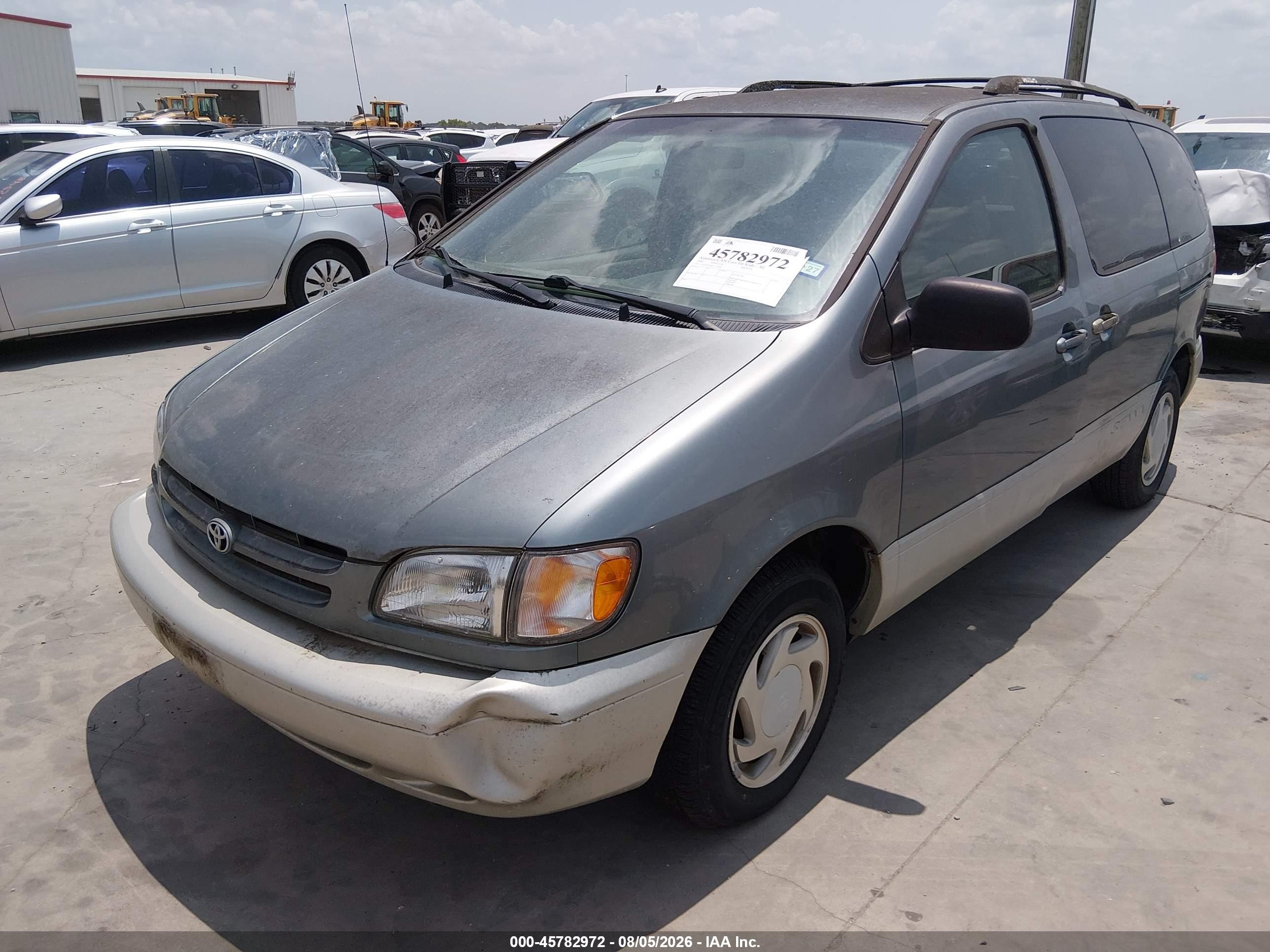 2000 Toyota Sienna Xle Green vin: 4T3ZF13CXYU173999
