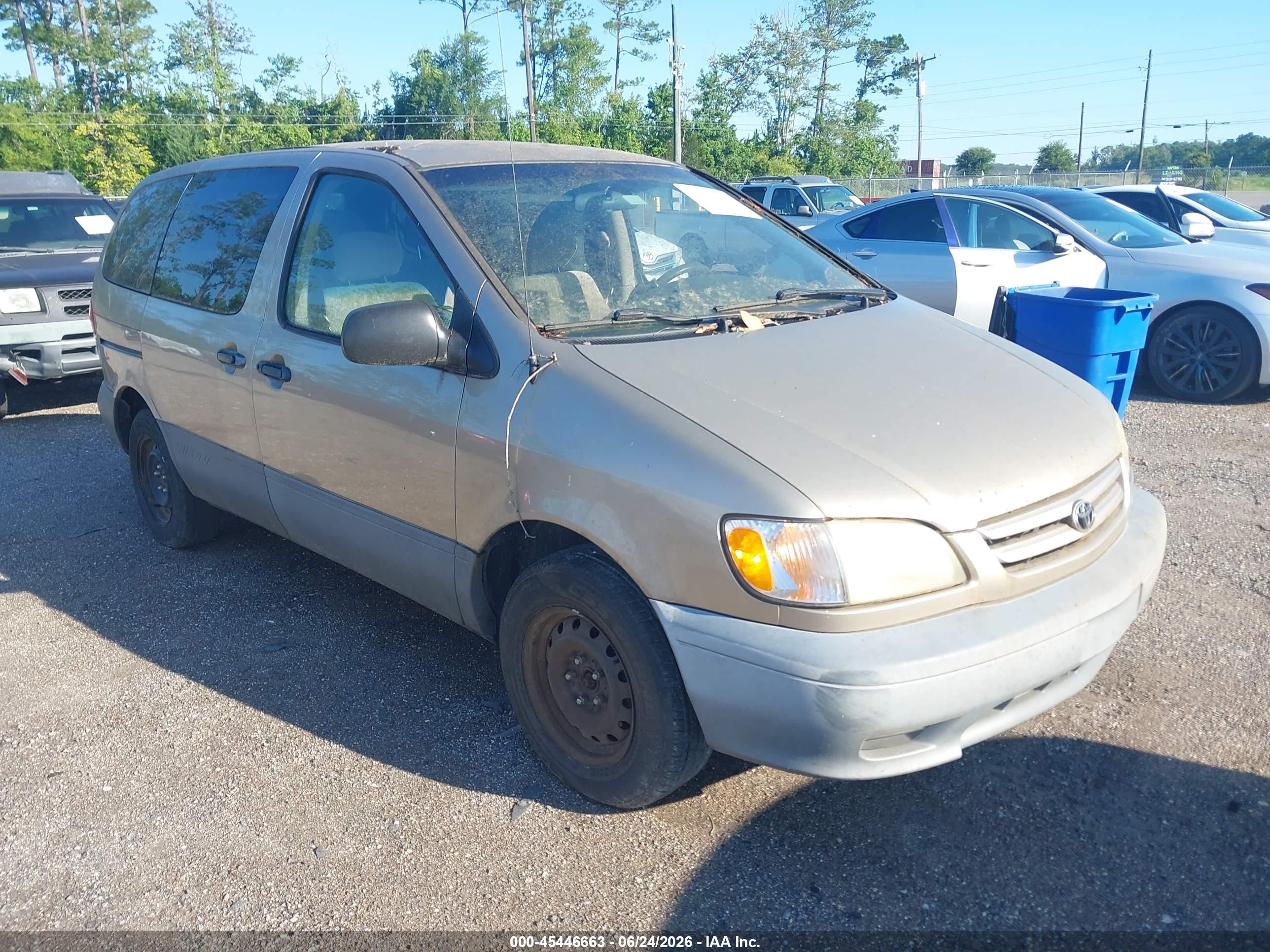 2001 Toyota Sienna Ce Brown vin: 4T3ZF19C01U380172