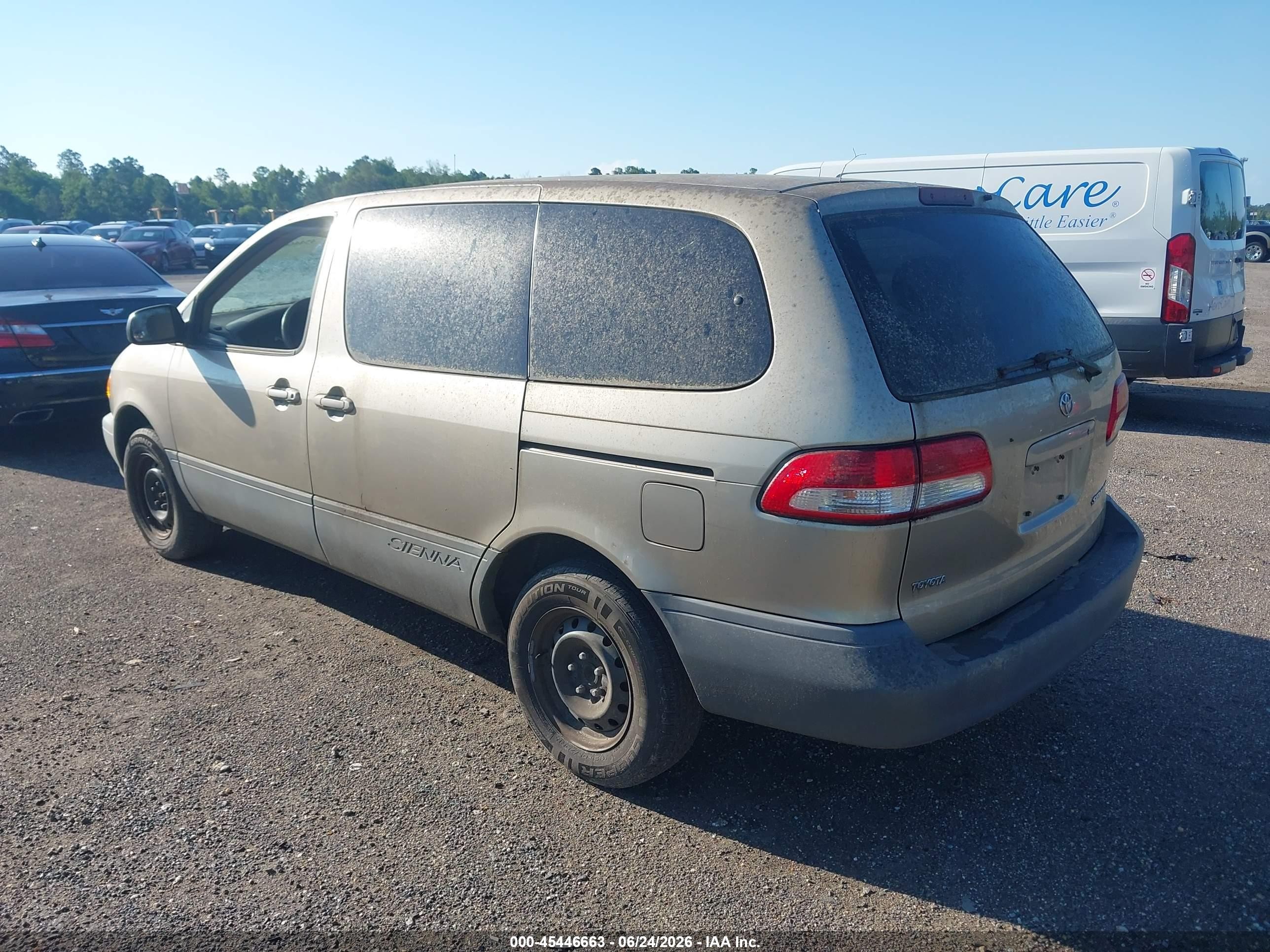 2001 Toyota Sienna Ce Brown vin: 4T3ZF19C01U380172