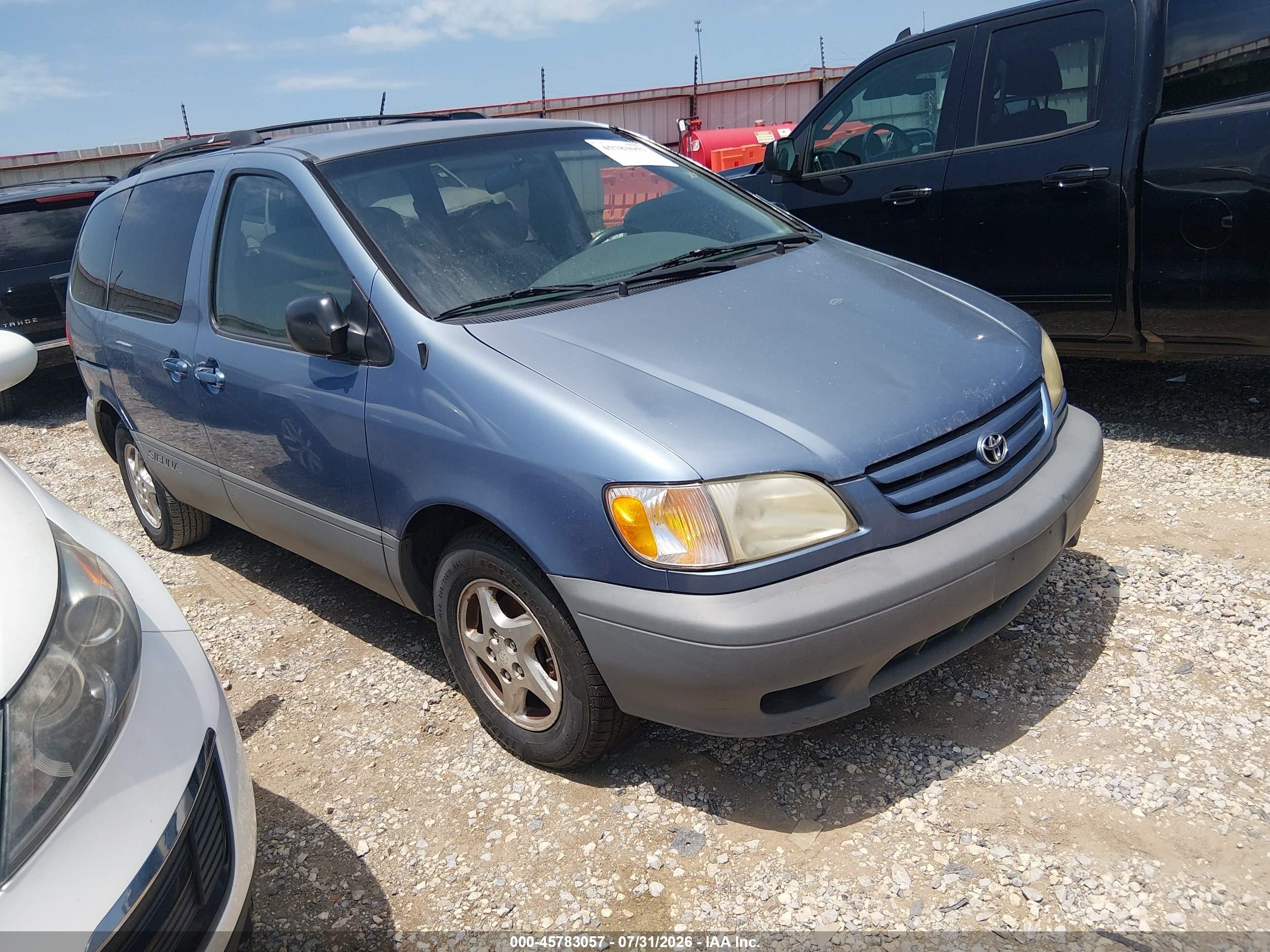 2002 Toyota Sienna Ce Blue vin: 4T3ZF19C02U472576