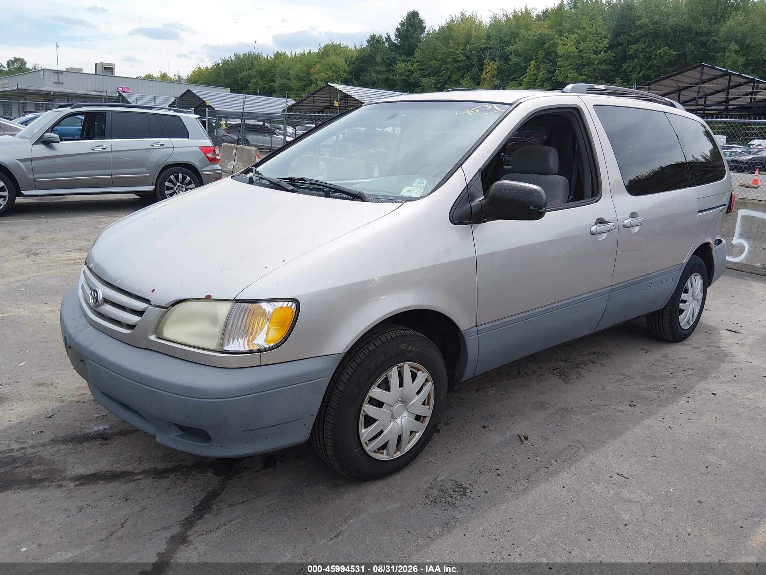 2003 Toyota Sienna Ce Silver vin: 4T3ZF19C23U541026