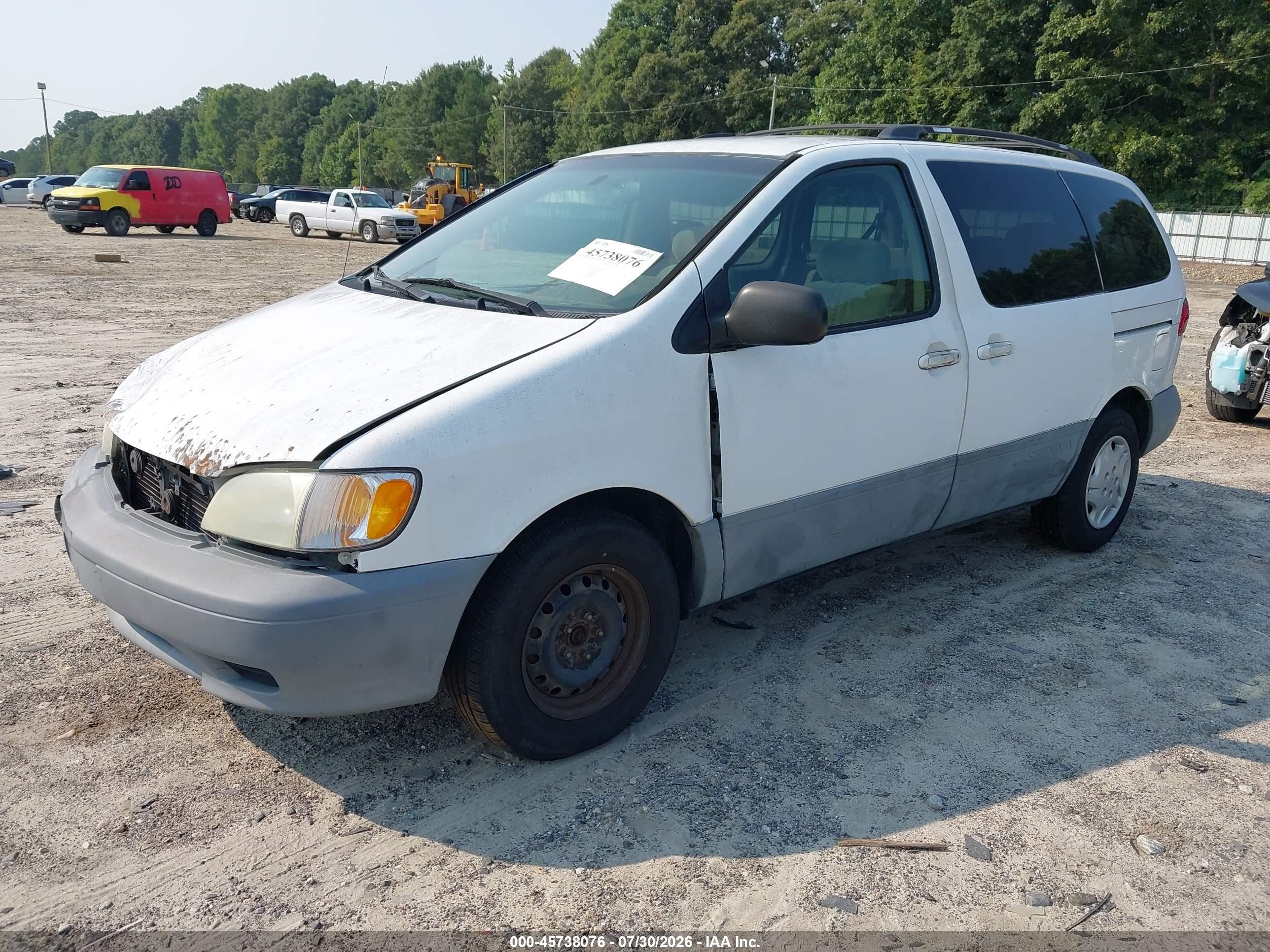 2002 Toyota Sienna Ce White vin: 4T3ZF19C32U492188