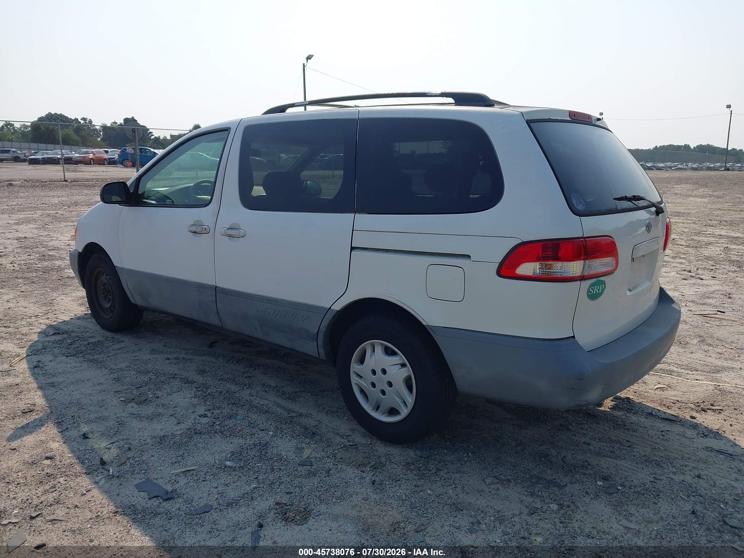 2002 Toyota Sienna Ce White vin: 4T3ZF19C32U492188