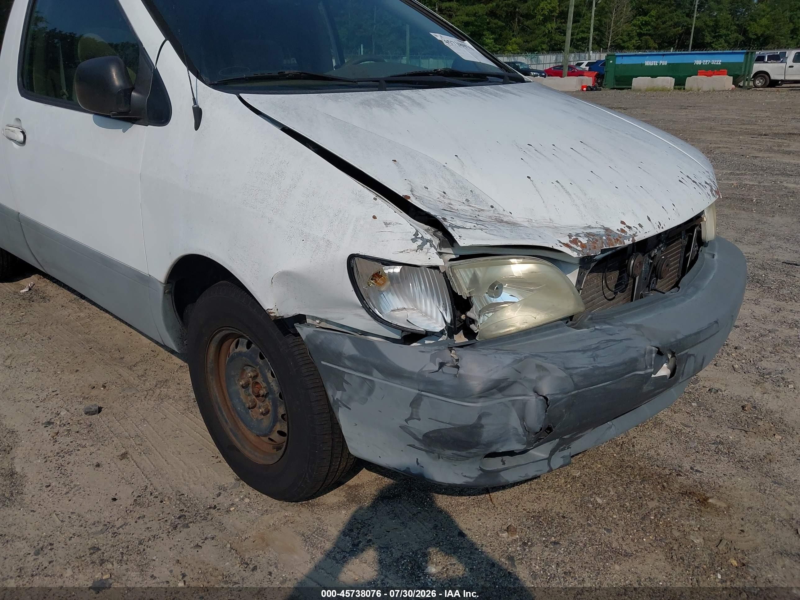 2002 Toyota Sienna Ce White vin: 4T3ZF19C32U492188