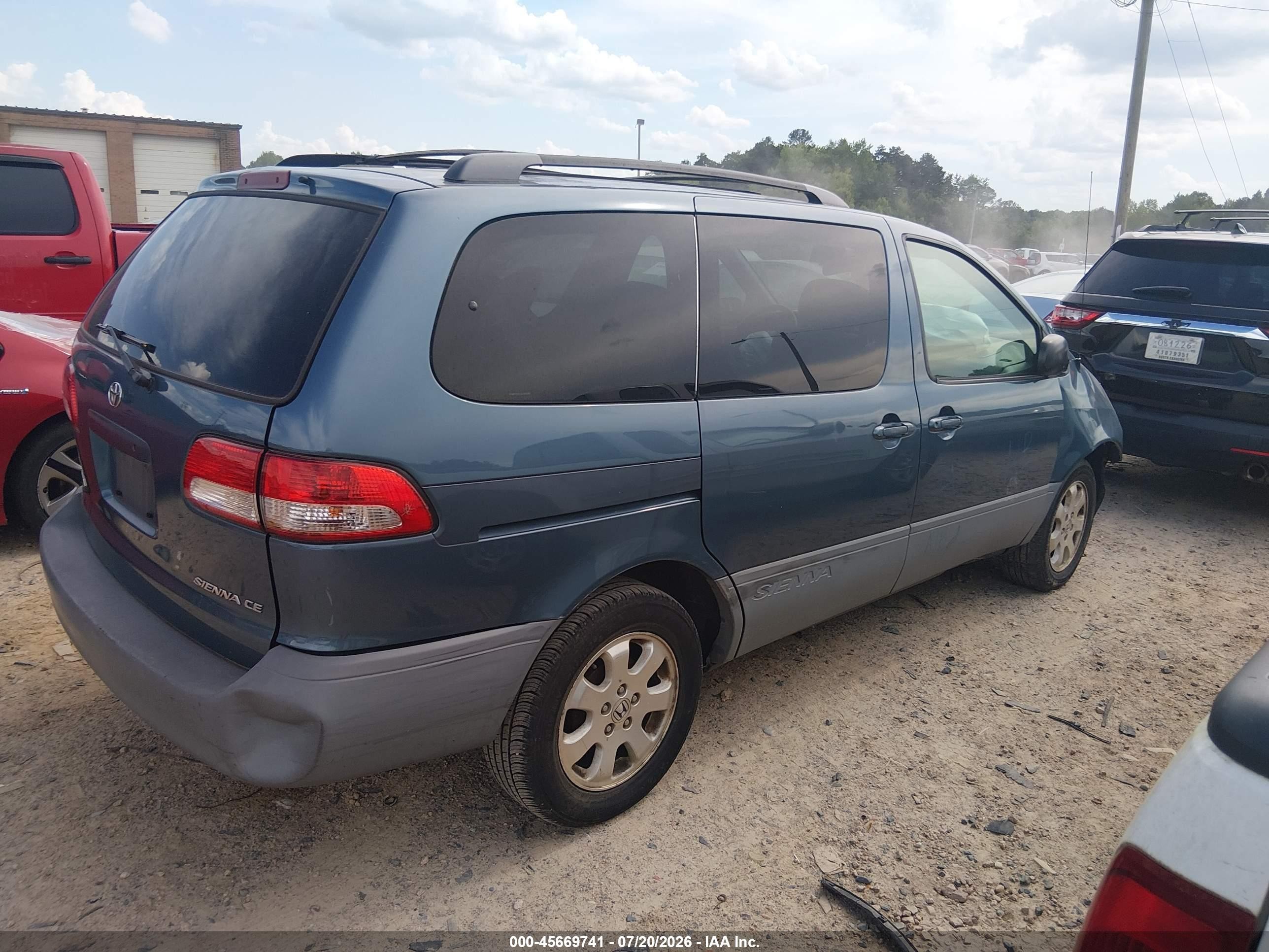 2003 Toyota Sienna Ce Blue vin: 4T3ZF19C33U516586