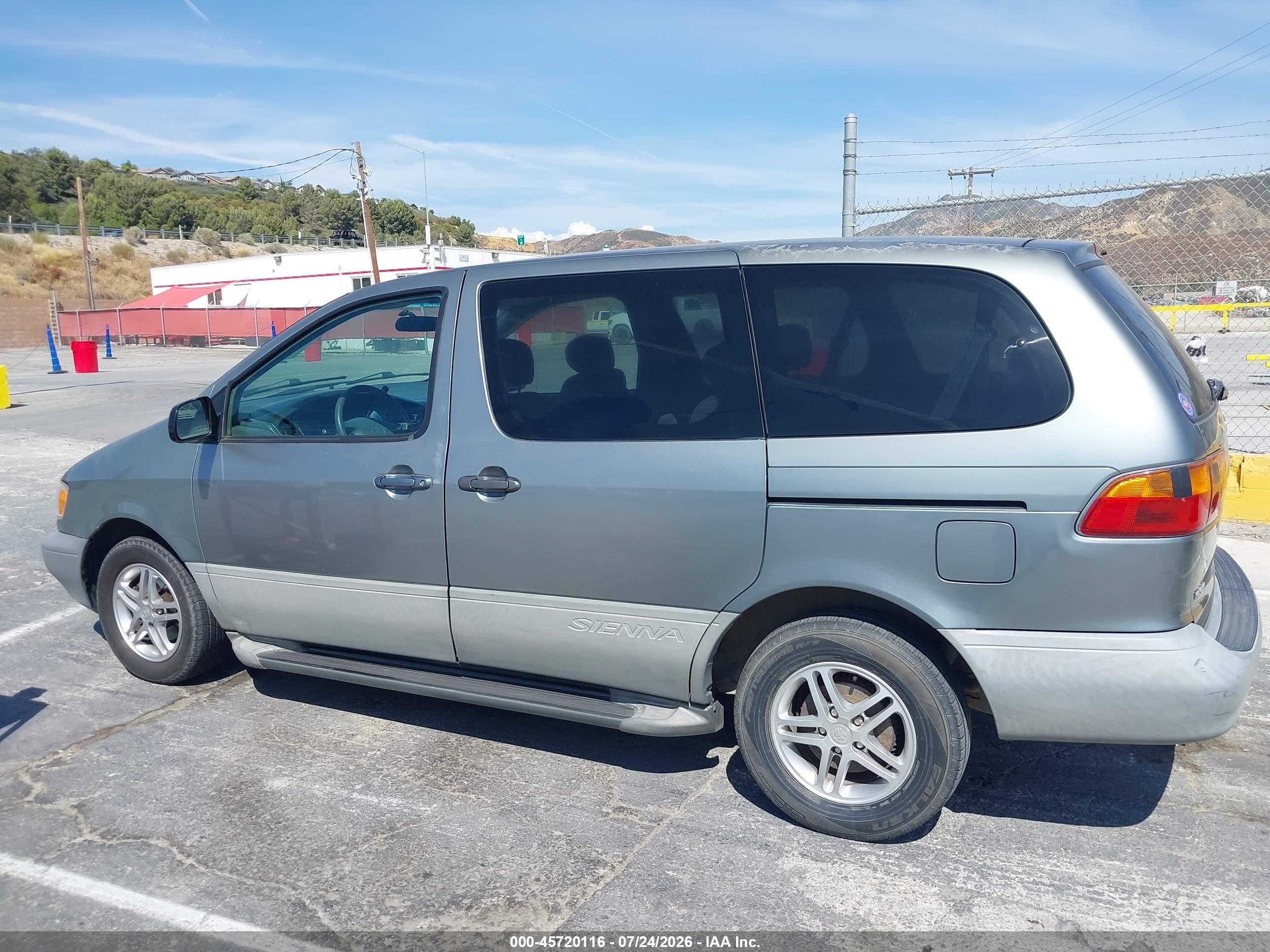 2000 Toyota Sienna Ce Серый vin: 4T3ZF19C3YU281937