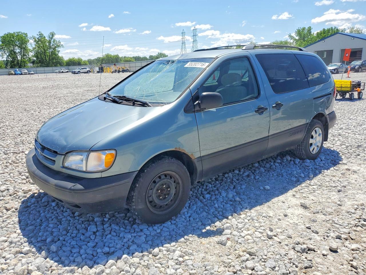 2000 Toyota Sienna Ce Blue vin: 4T3ZF19C4YU238658