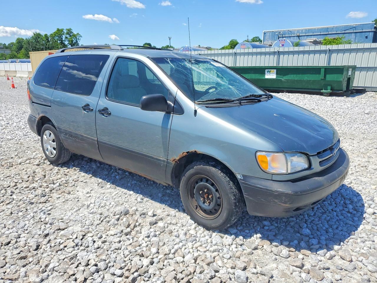 2000 Toyota Sienna Ce Blue vin: 4T3ZF19C4YU238658