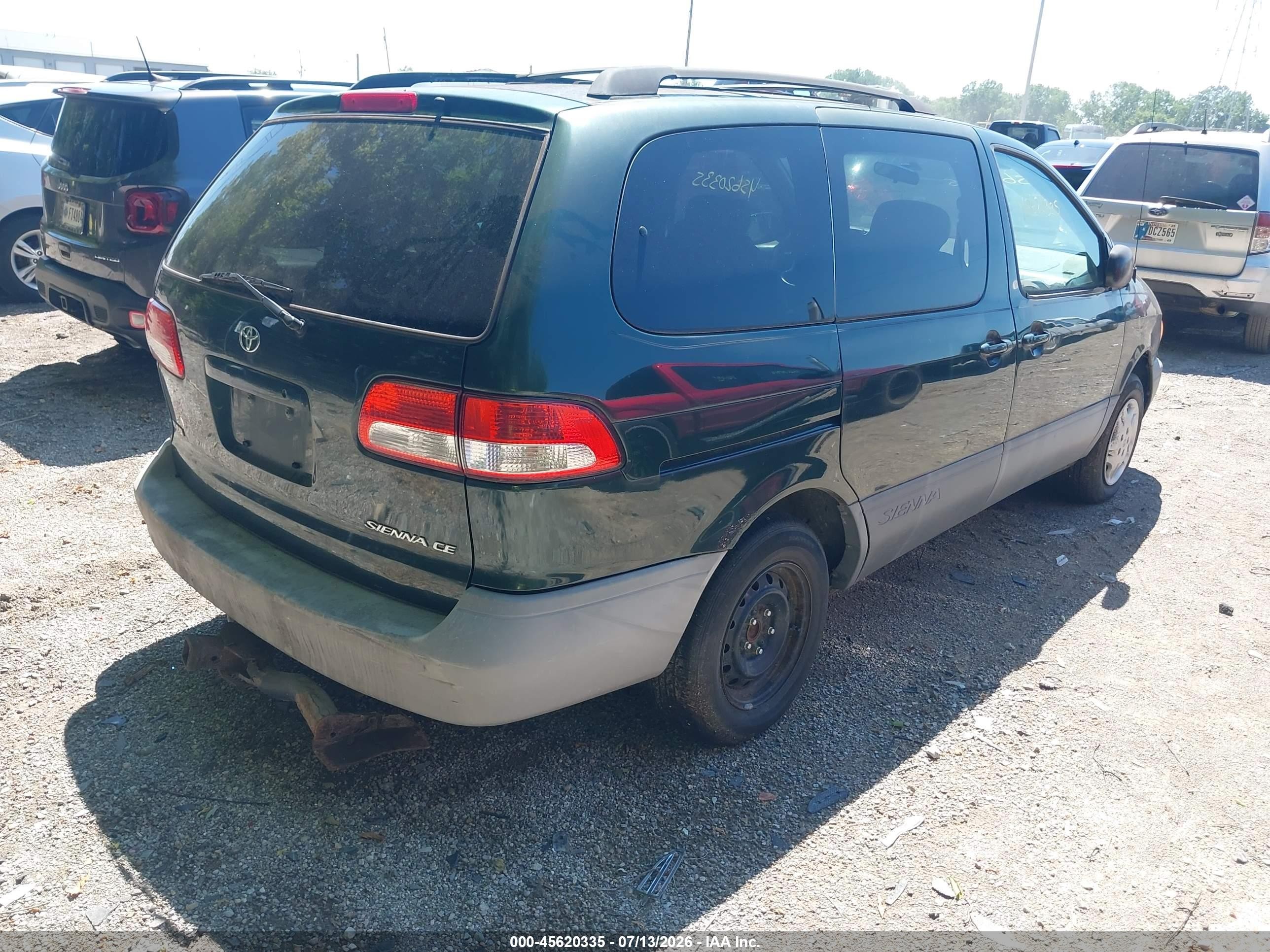 2002 Toyota Sienna Ce Green vin: 4T3ZF19C52U496677