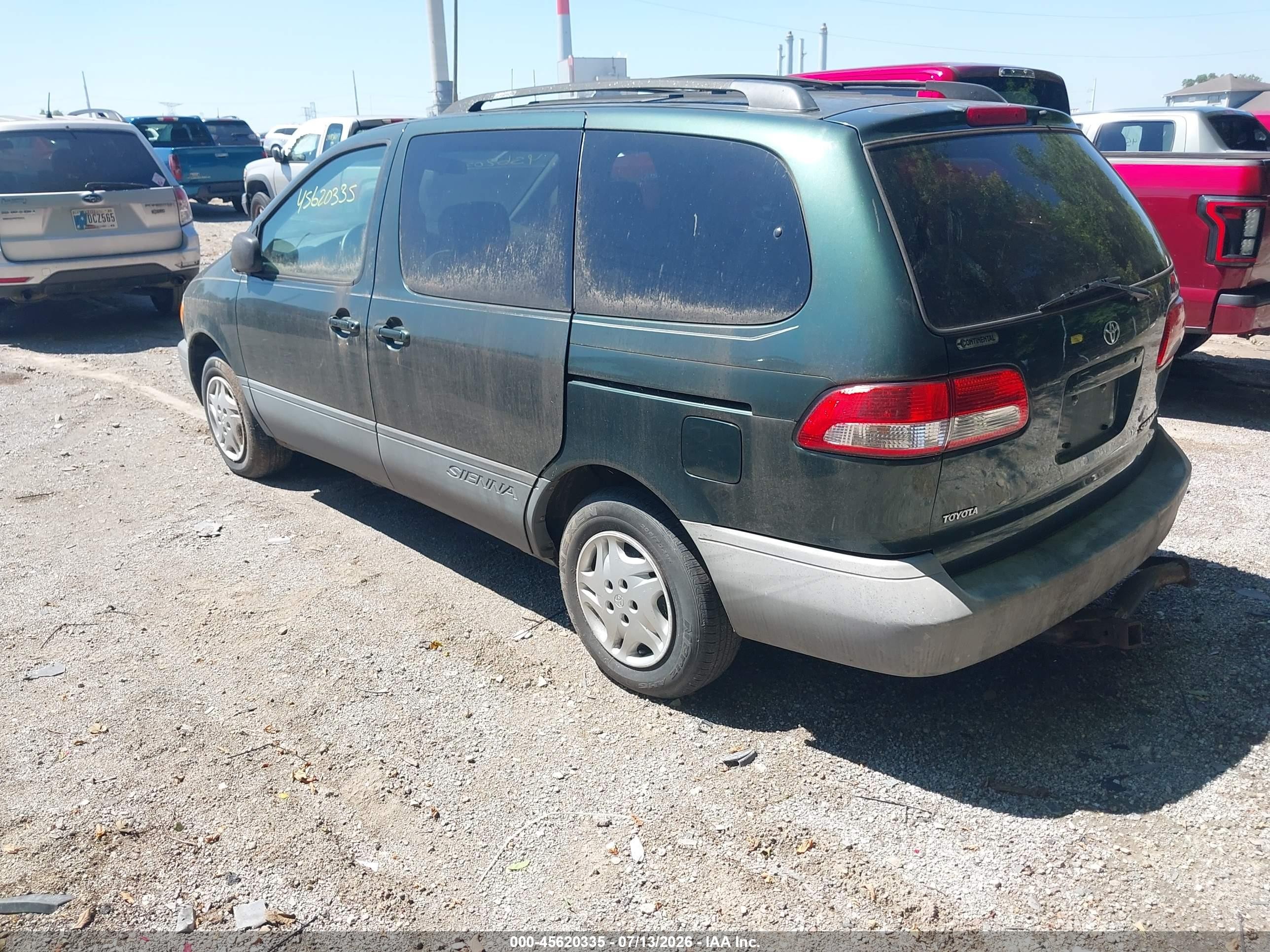 2002 Toyota Sienna Ce Green vin: 4T3ZF19C52U496677