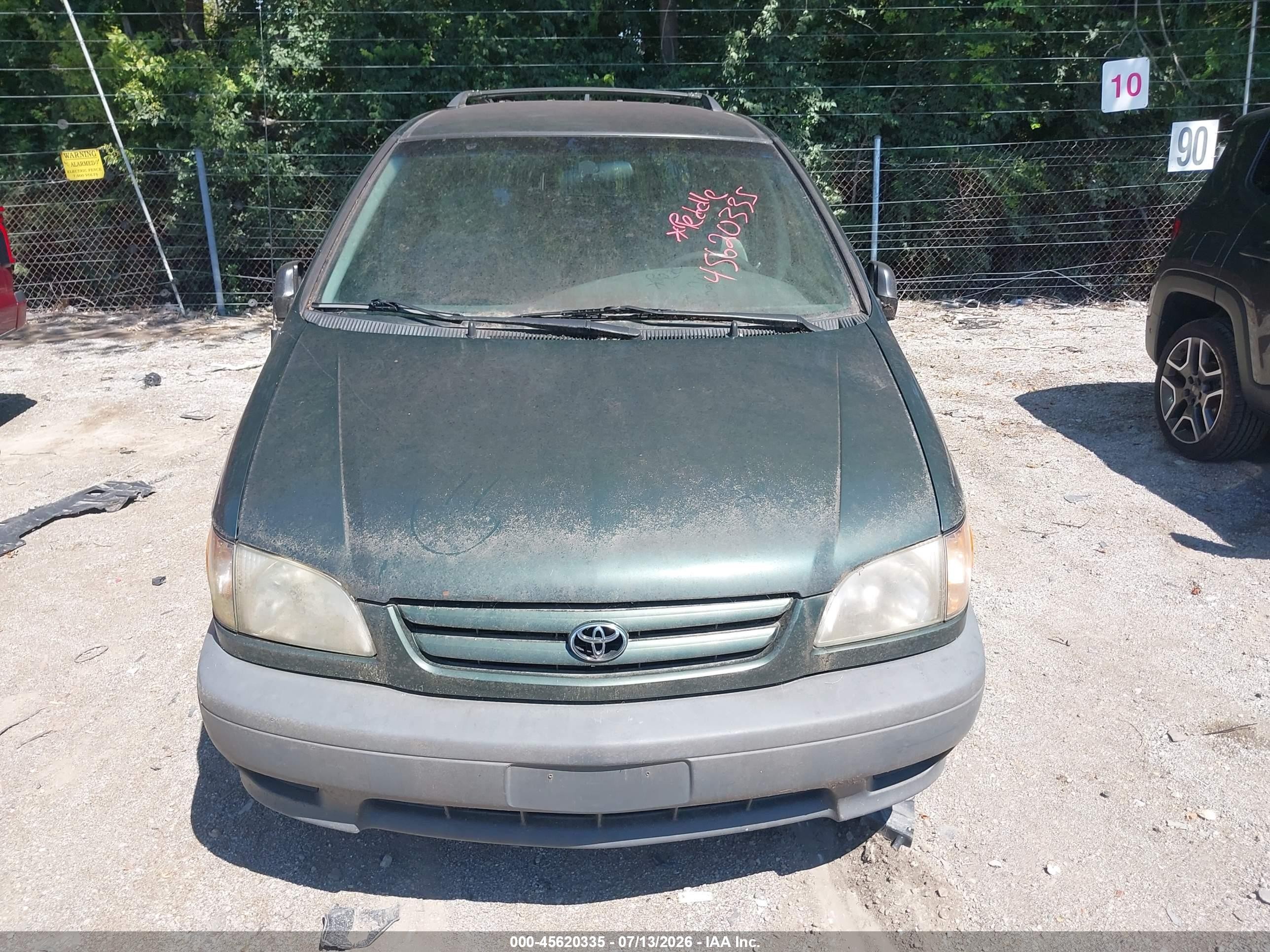 2002 Toyota Sienna Ce Green vin: 4T3ZF19C52U496677