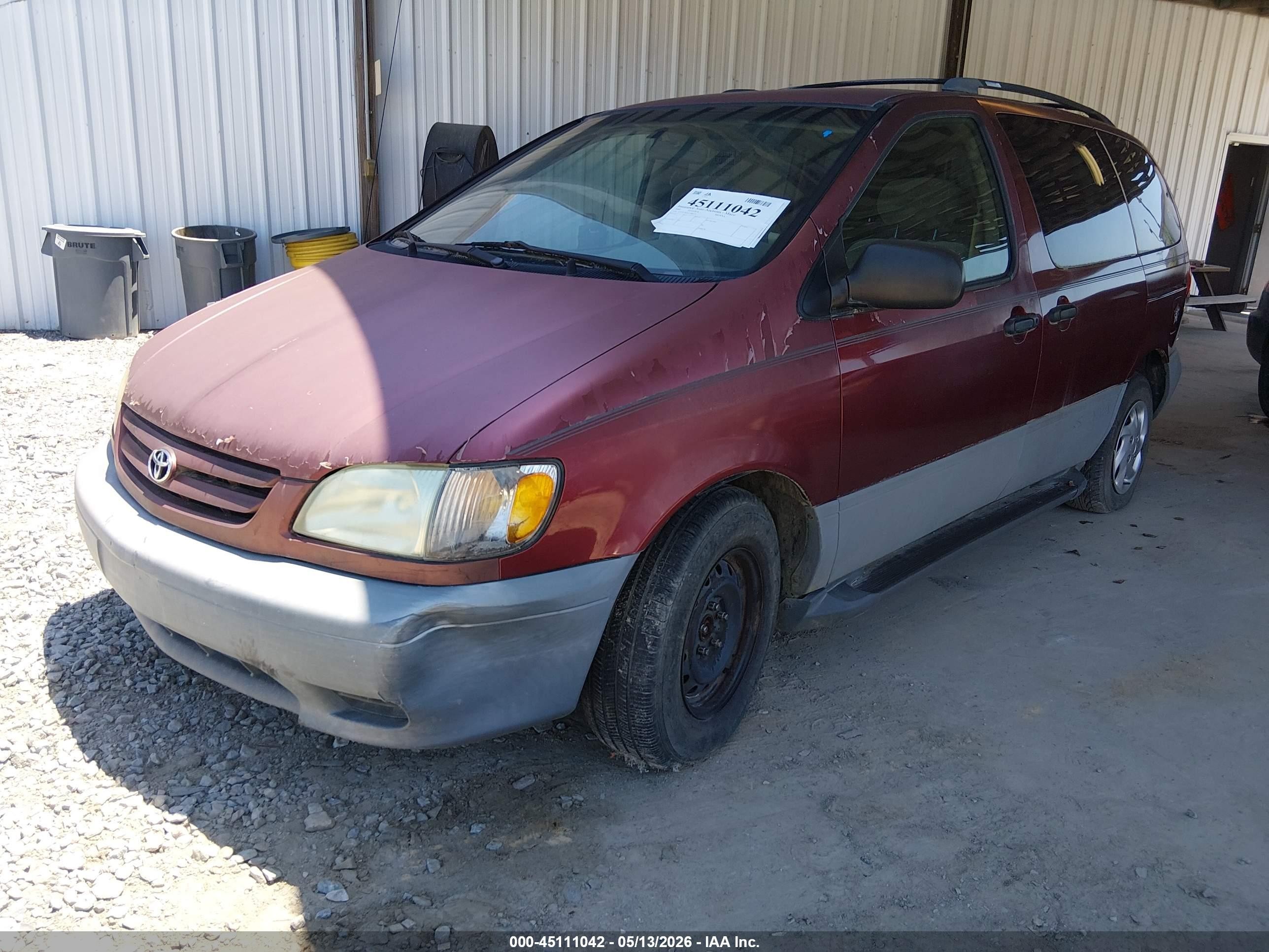 2001 Toyota Sienna Ce Red vin: 4T3ZF19C61U396473