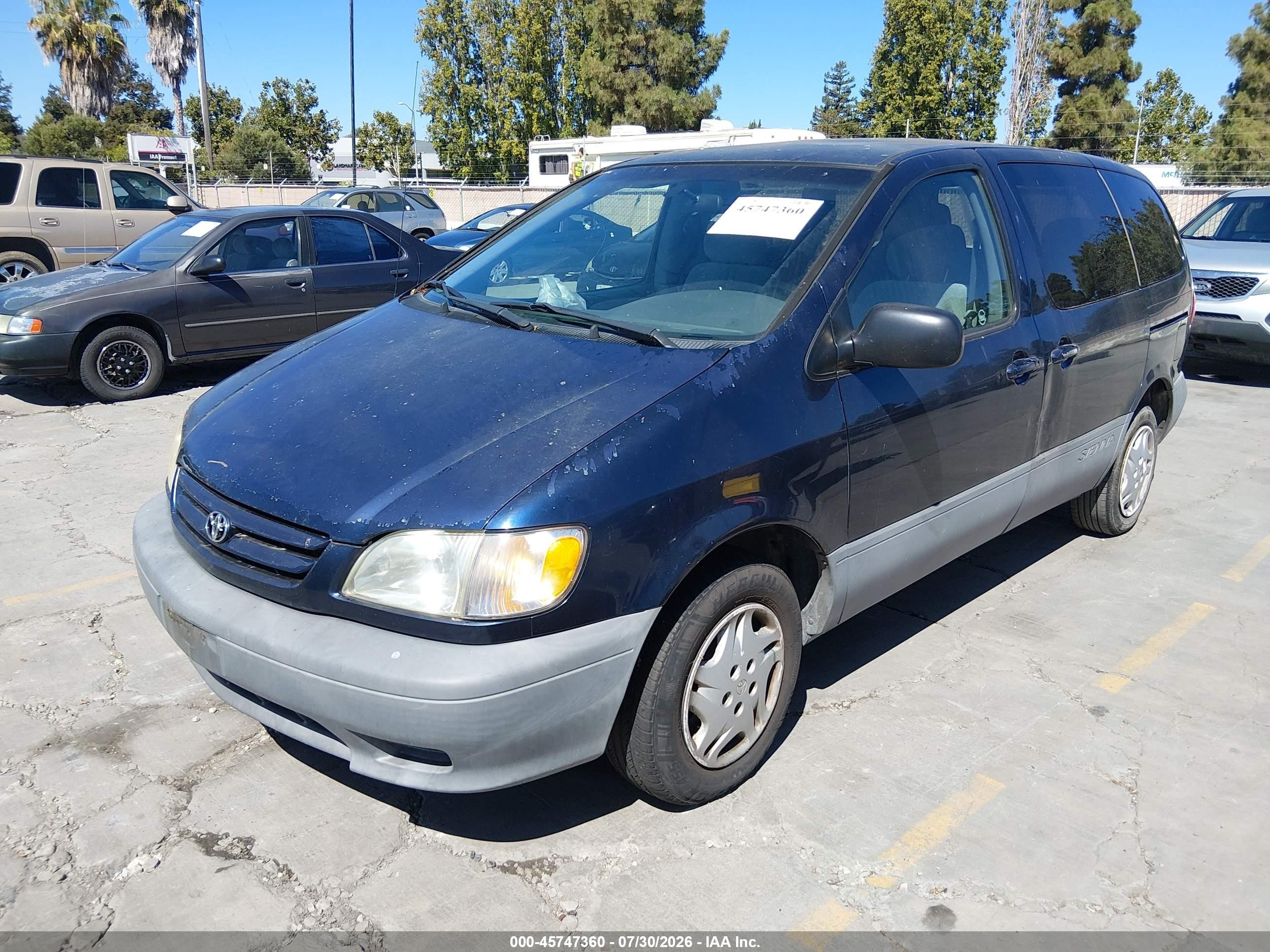 2001 Toyota Sienna Ce Blue vin: 4T3ZF19C61U407603