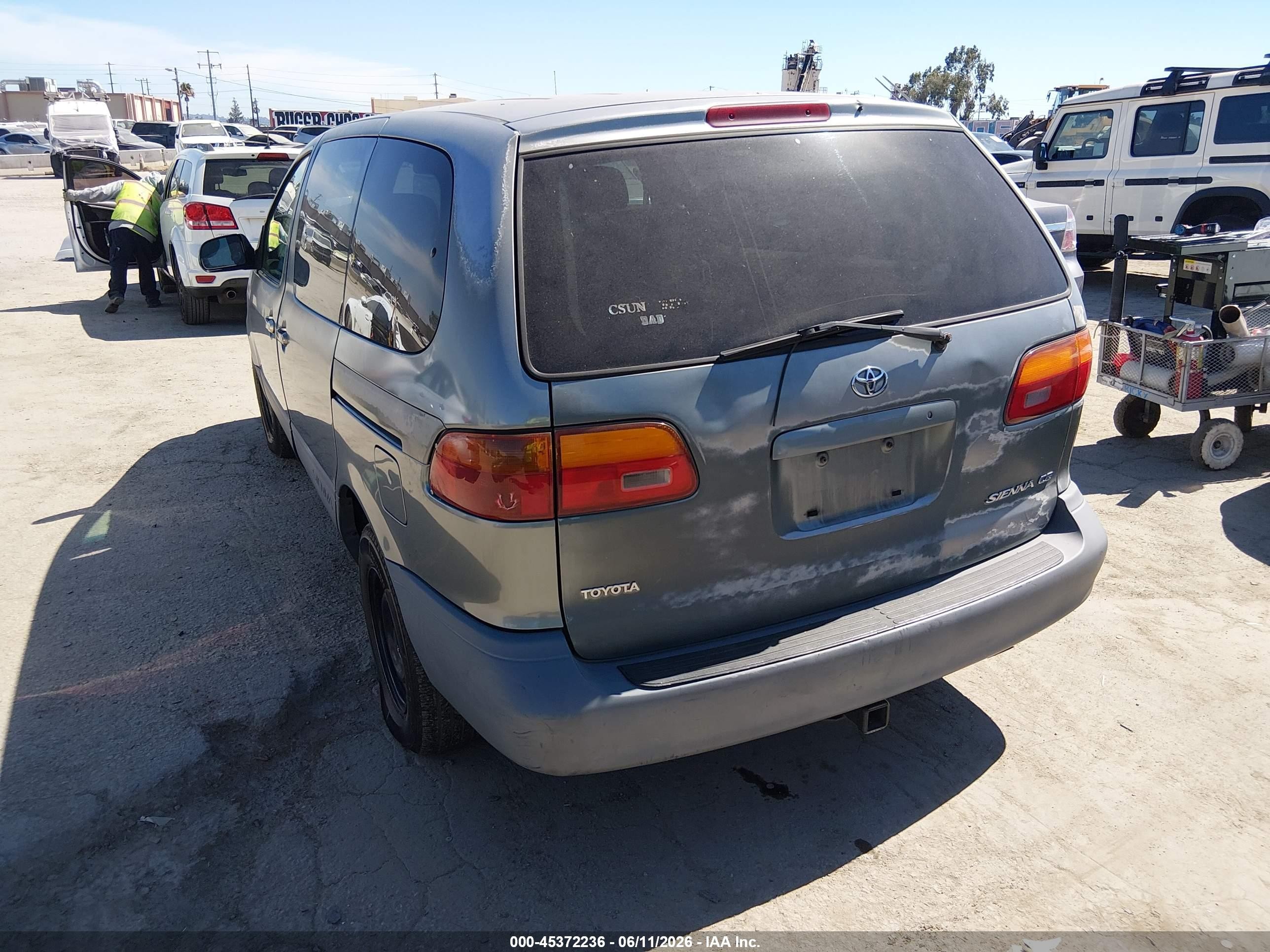 2000 Toyota Sienna Ce Серый vin: 4T3ZF19C6YU211123