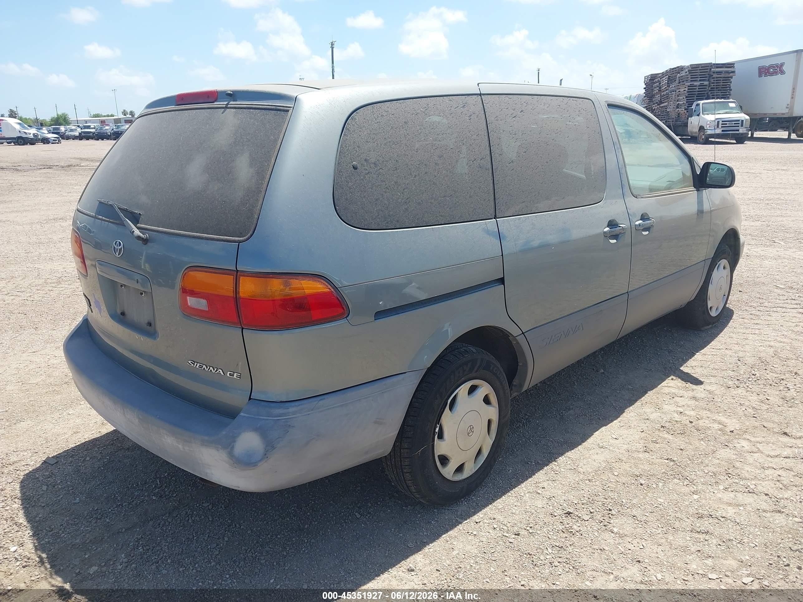 2000 Toyota Sienna Ce Синий vin: 4T3ZF19C6YU247183