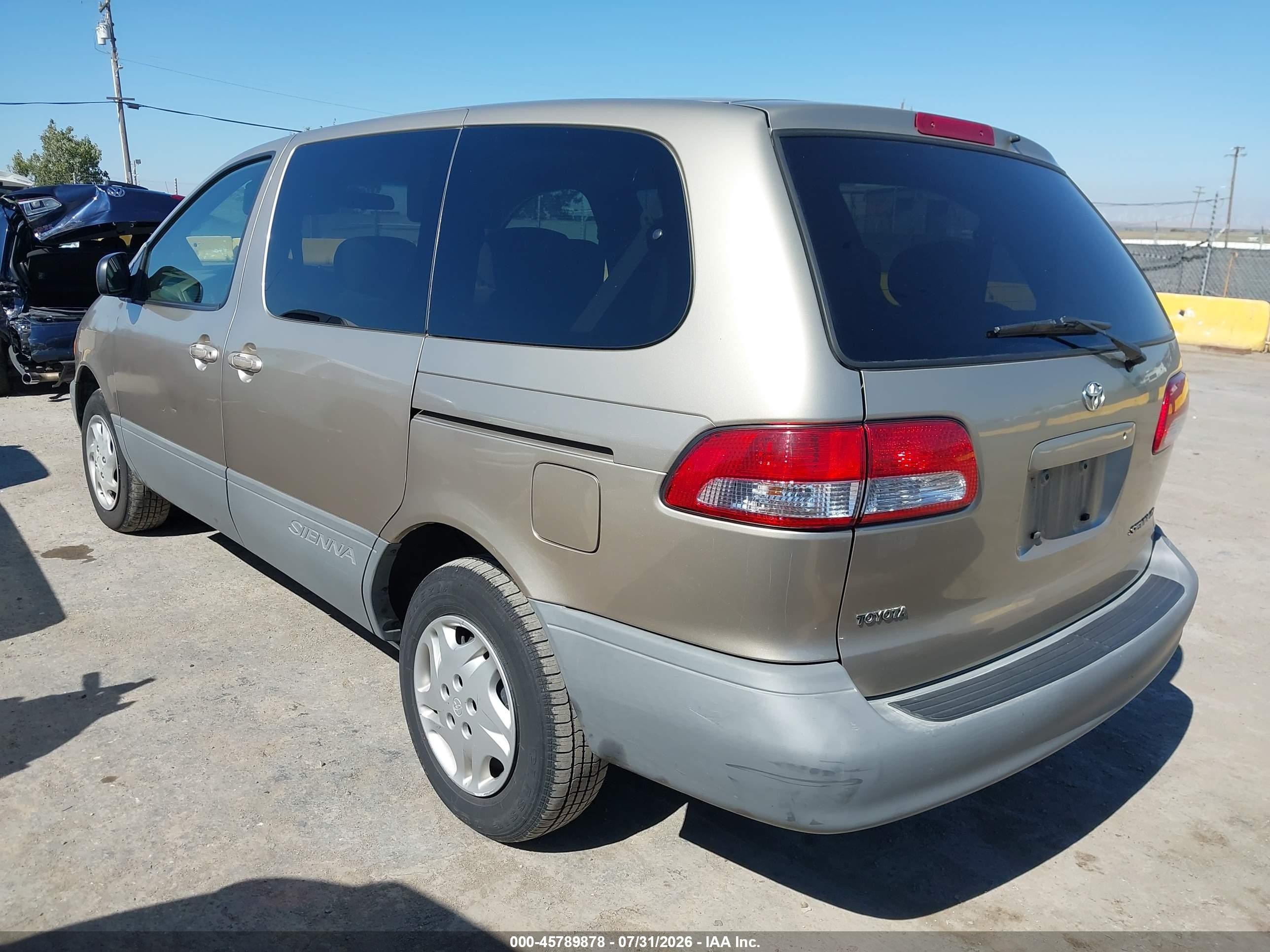 2001 Toyota Sienna Ce Gold vin: 4T3ZF19C71U371808