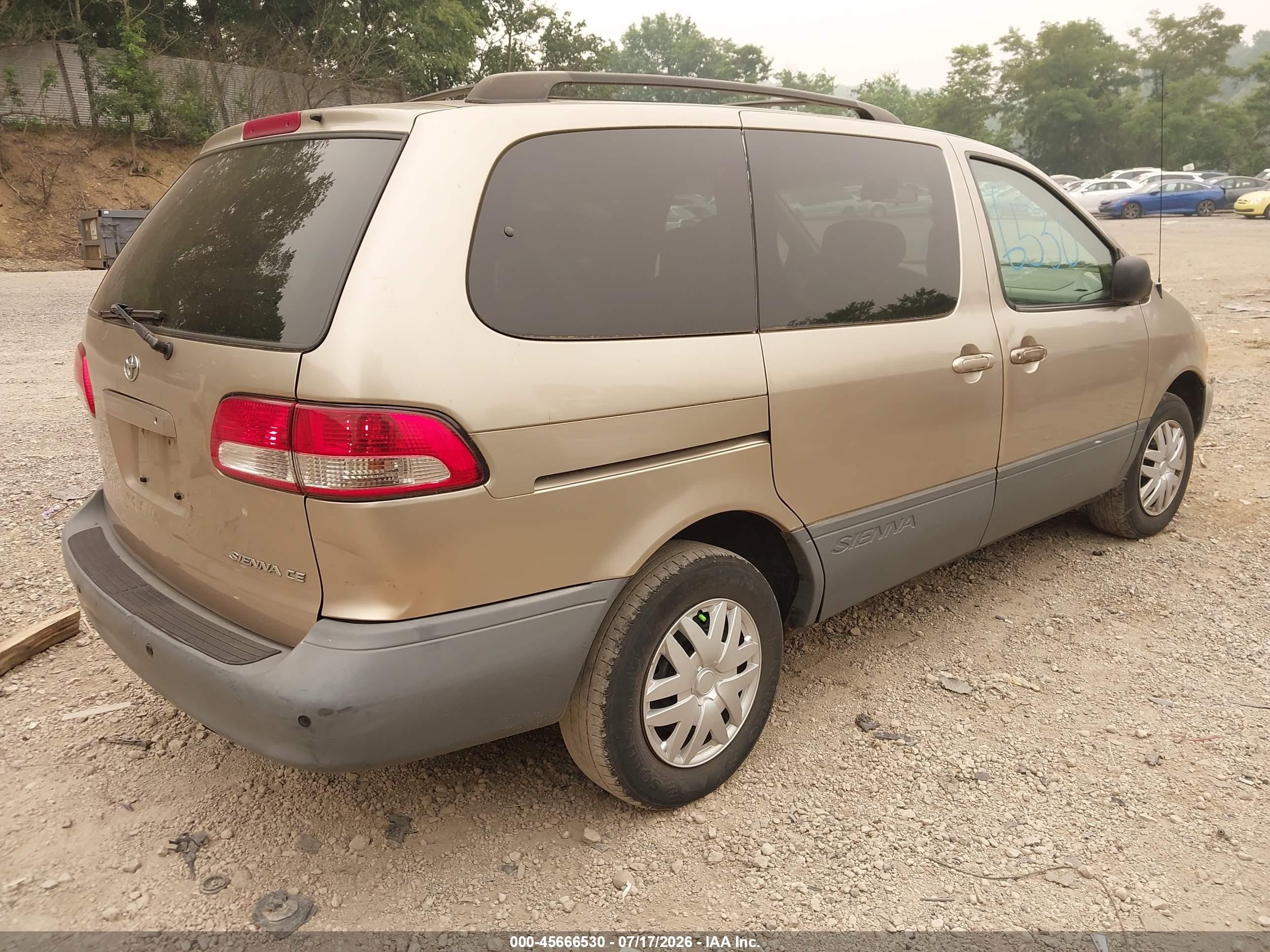 2003 Toyota Sienna Ce Beige vin: 4T3ZF19C83U522996
