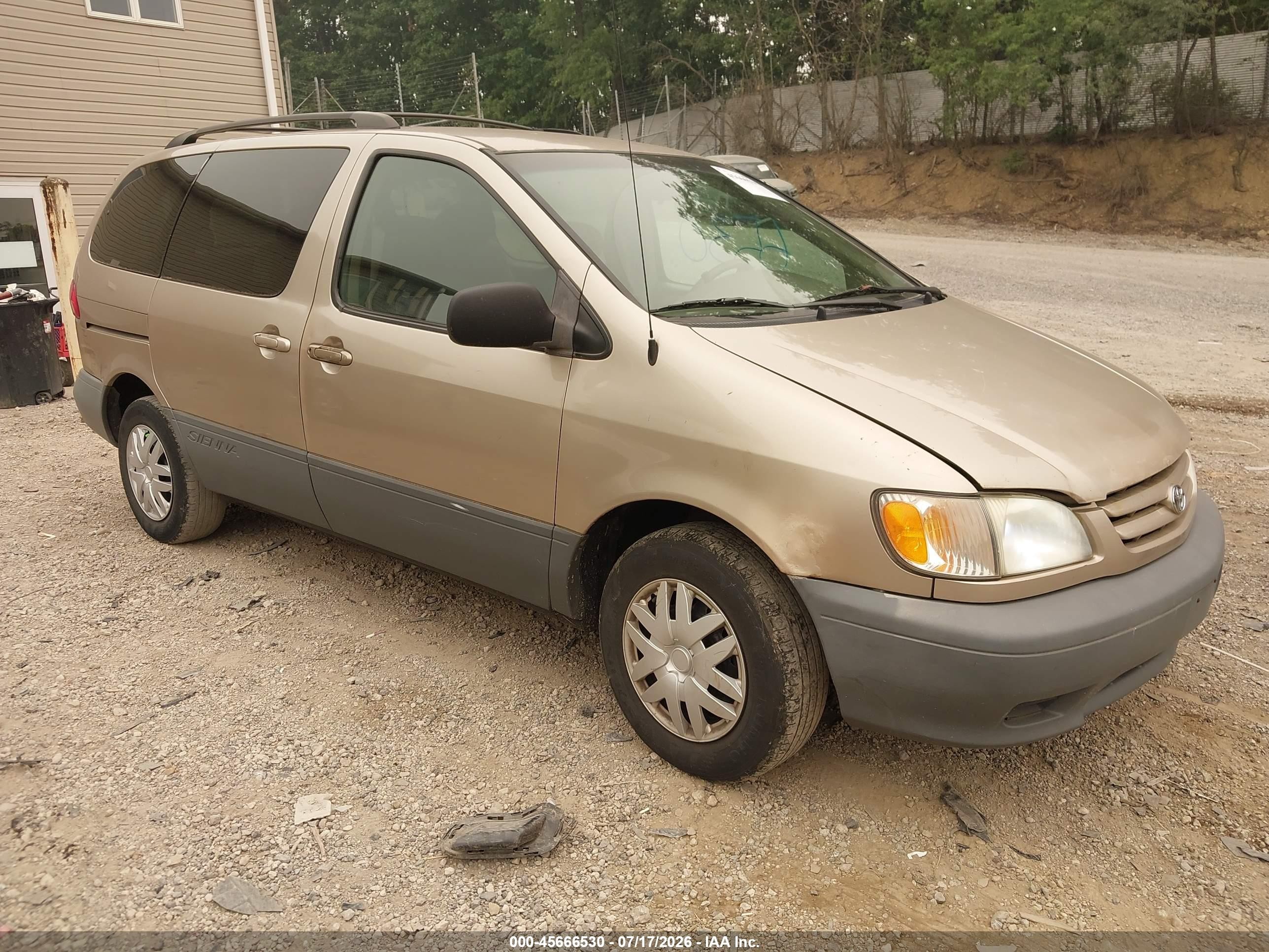 2003 Toyota Sienna Ce Бежевый vin: 4T3ZF19C83U522996