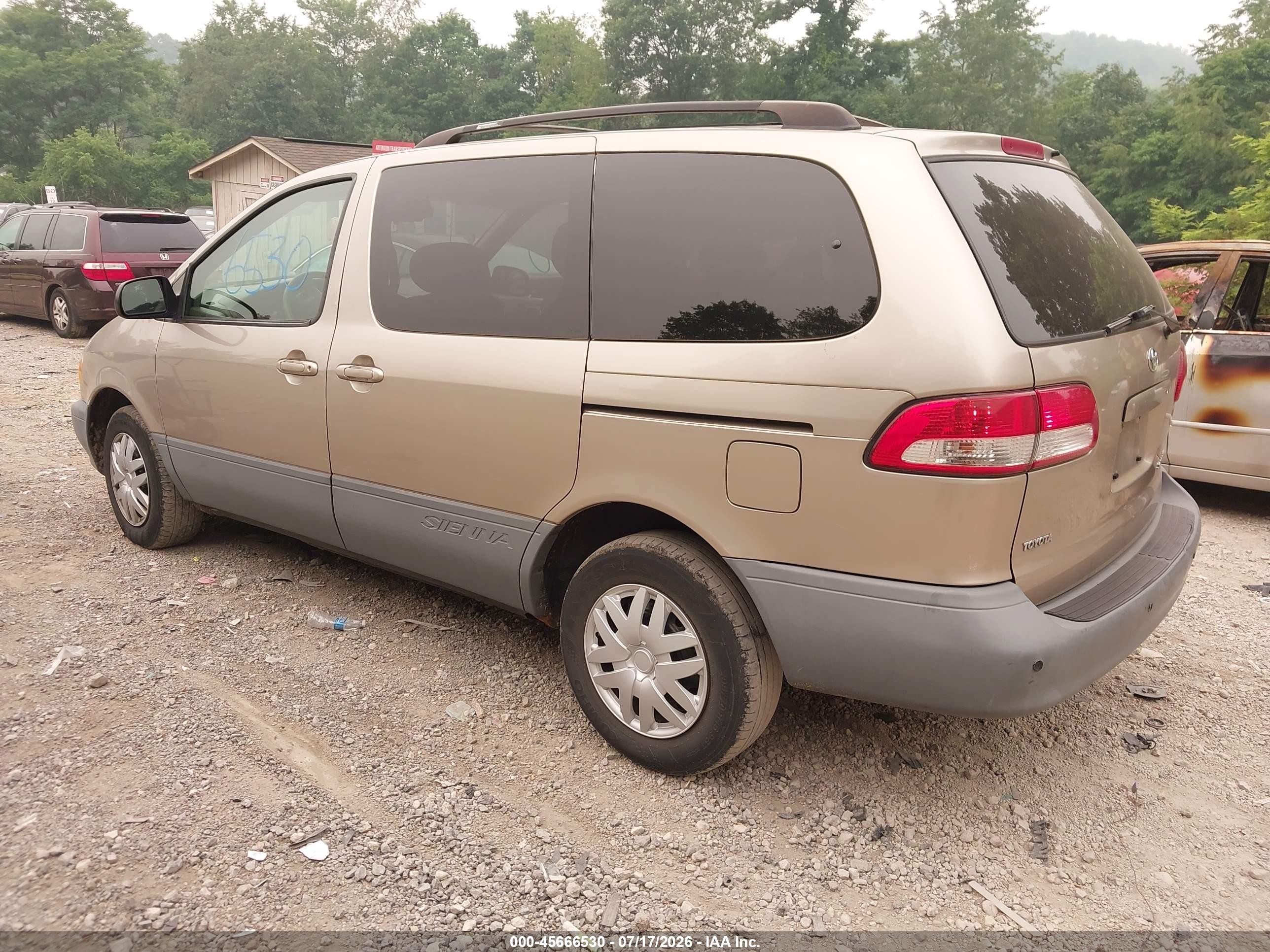 2003 Toyota Sienna Ce Beige vin: 4T3ZF19C83U522996