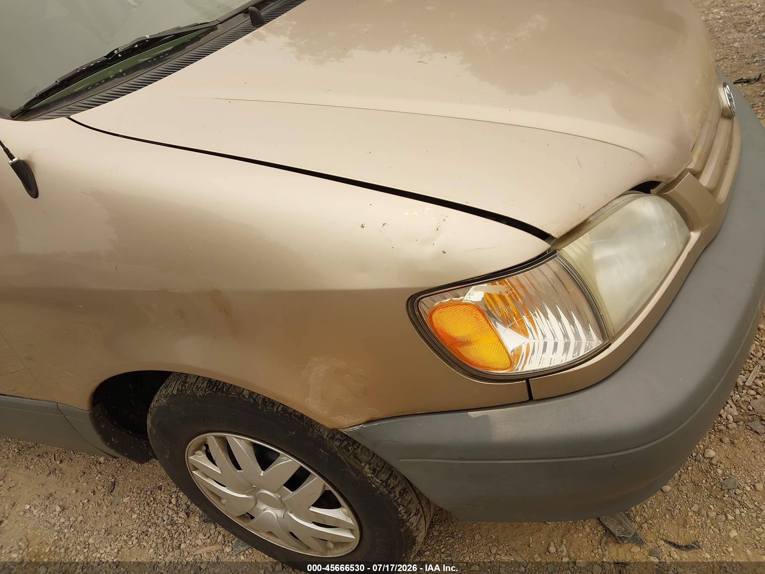 2003 Toyota Sienna Ce Beige vin: 4T3ZF19C83U522996