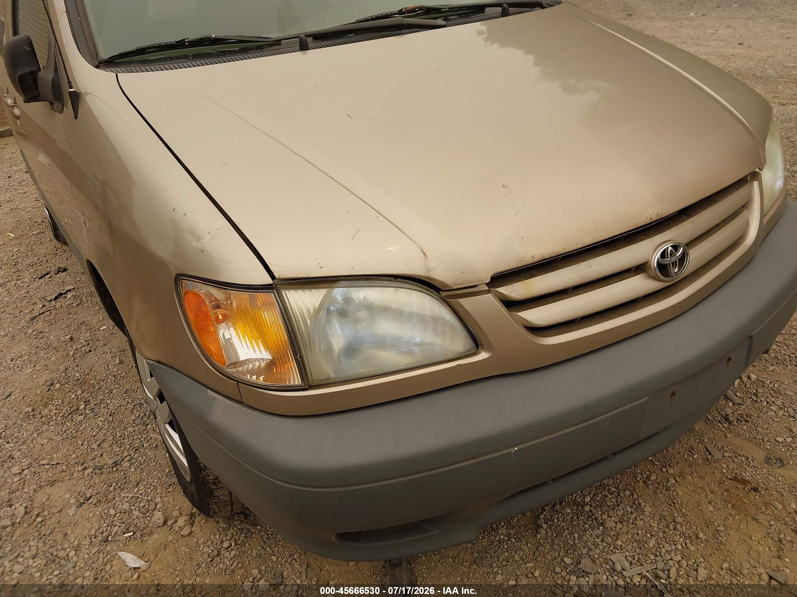 2003 Toyota Sienna Ce Beige vin: 4T3ZF19C83U522996