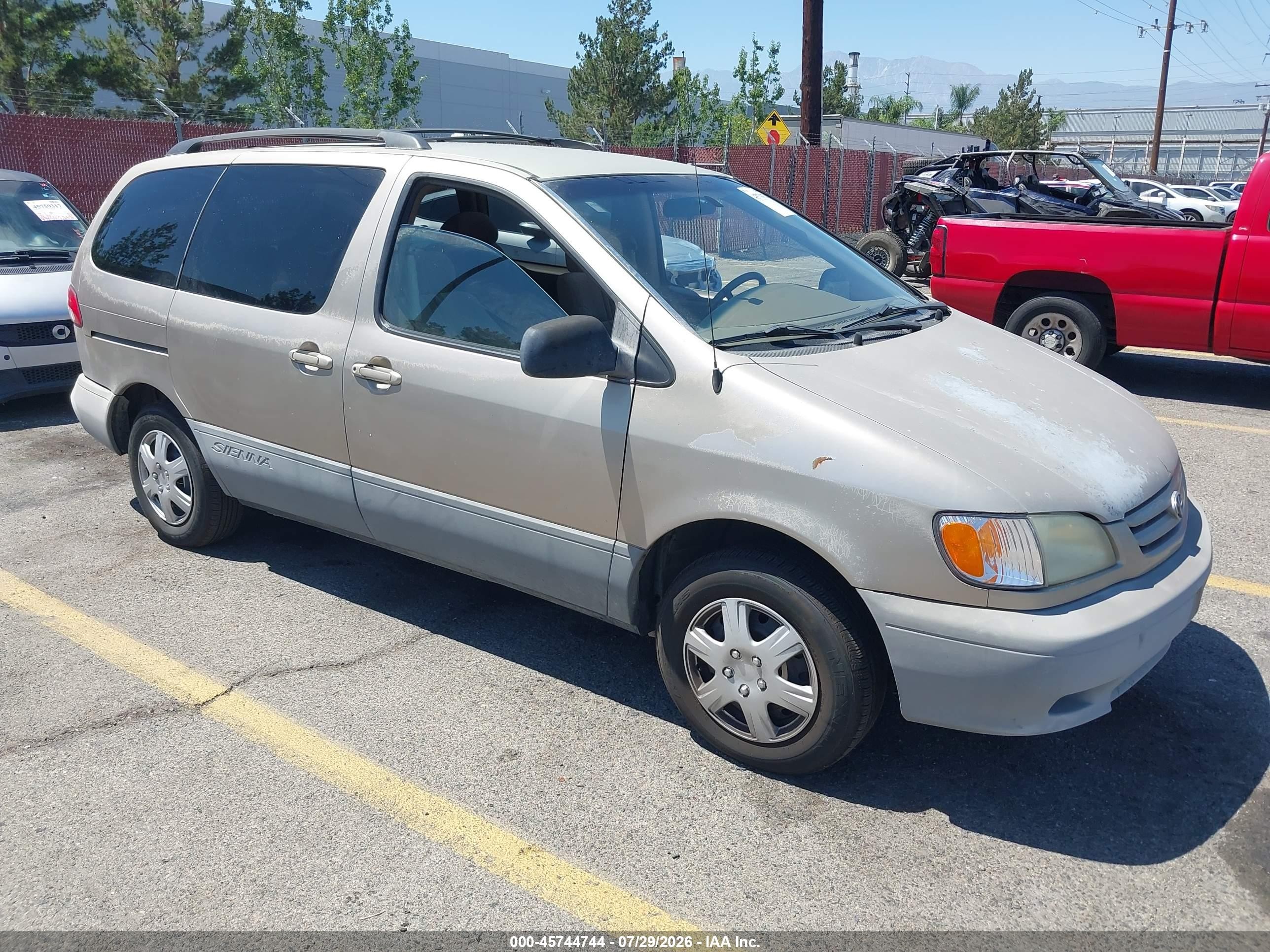 2003 Toyota Sienna Ce Gold vin: 4T3ZF19C83U539295
