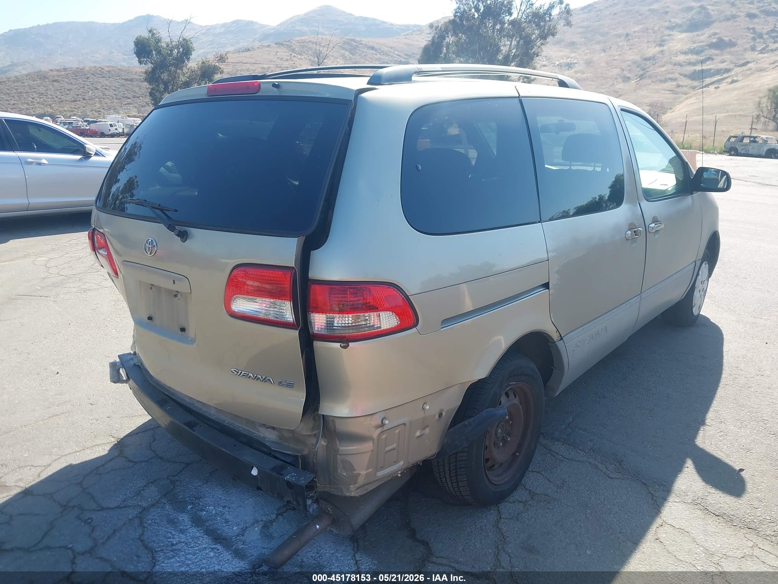 2001 Toyota Sienna Ce Champagne vin: 4T3ZF19C91U374015