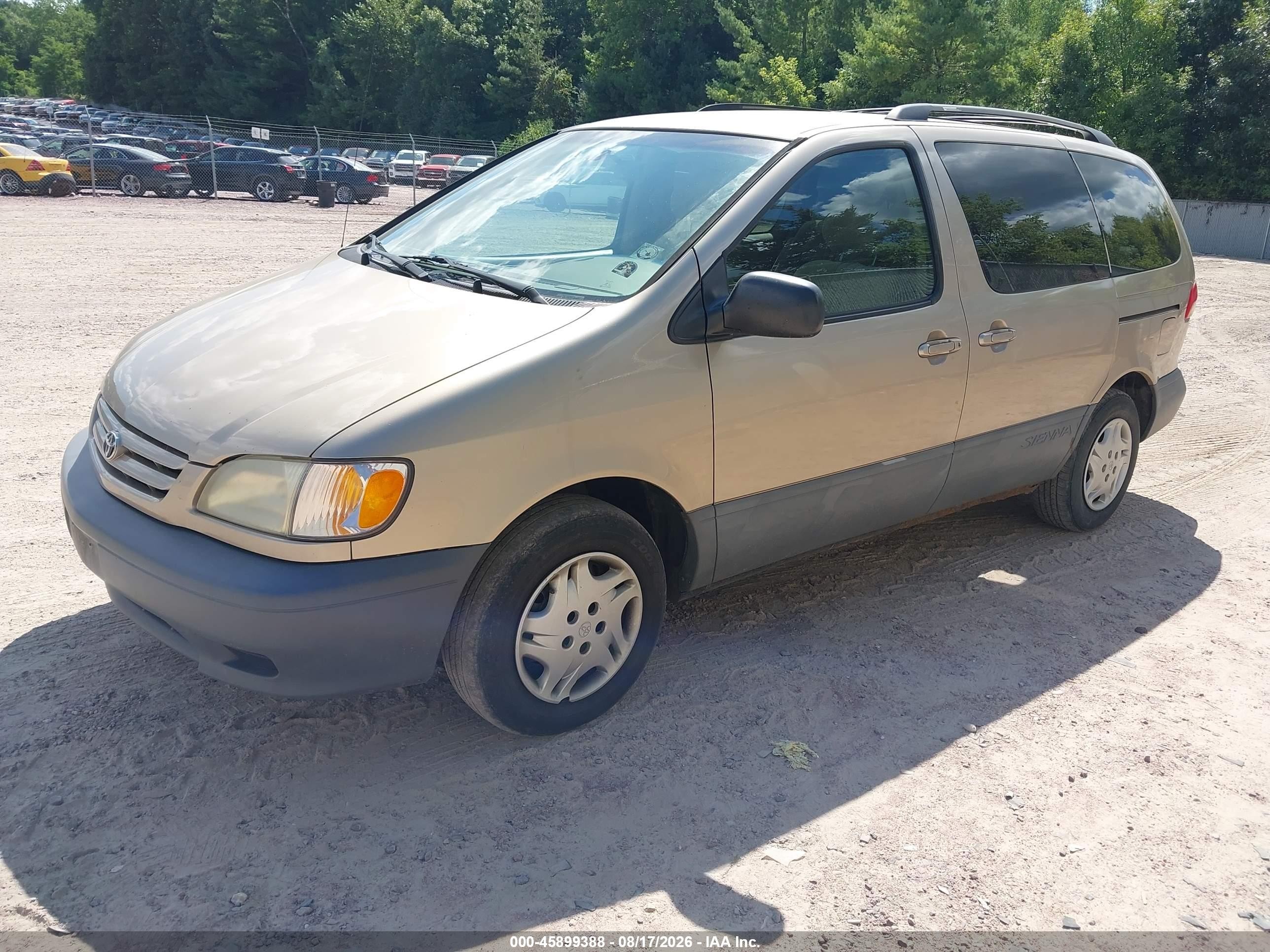 2002 Toyota Sienna Ce Gold vin: 4T3ZF19C92U496634