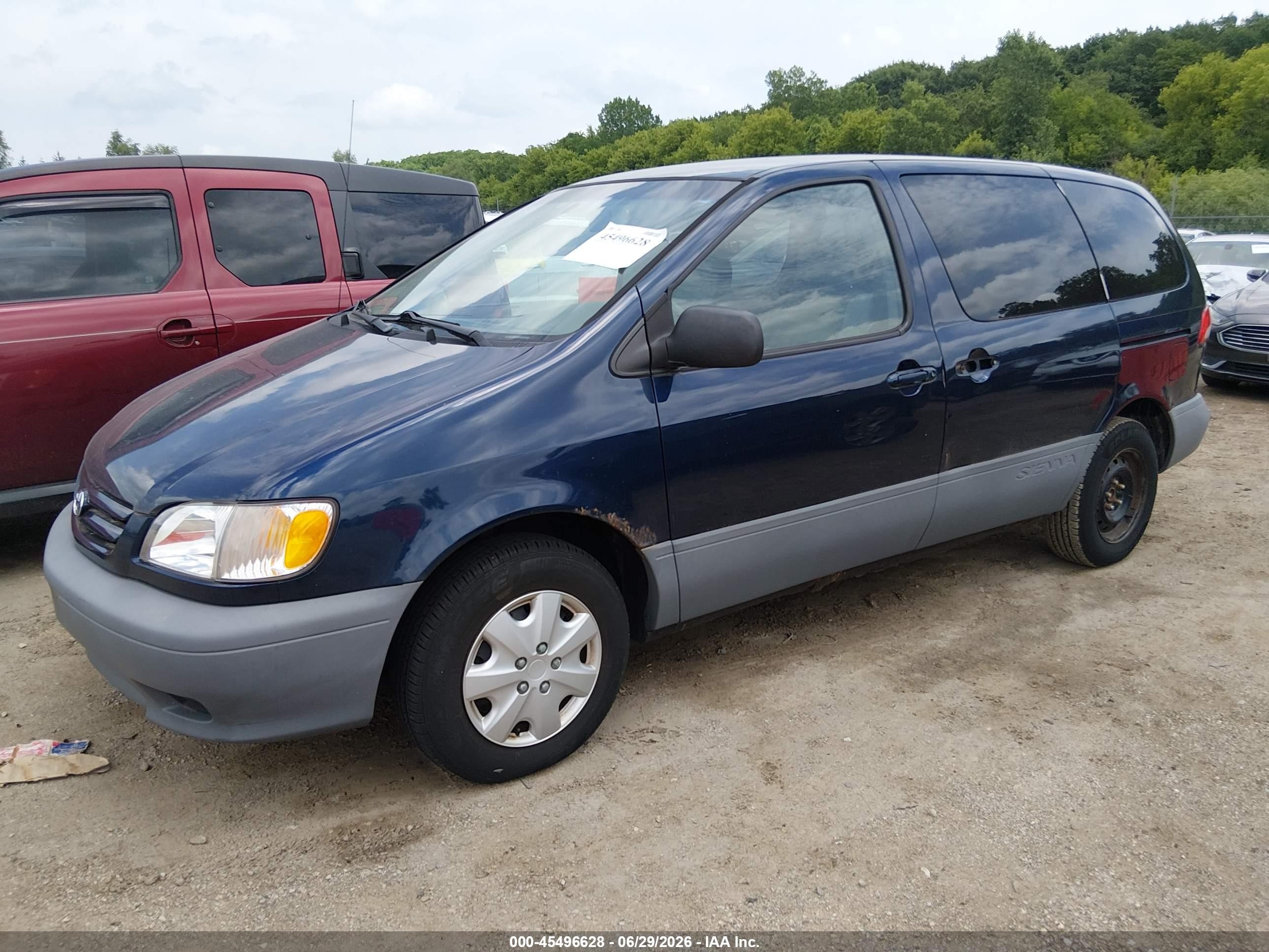 2001 Toyota Sienna Ce Blue vin: 4T3ZF19CX1U401710