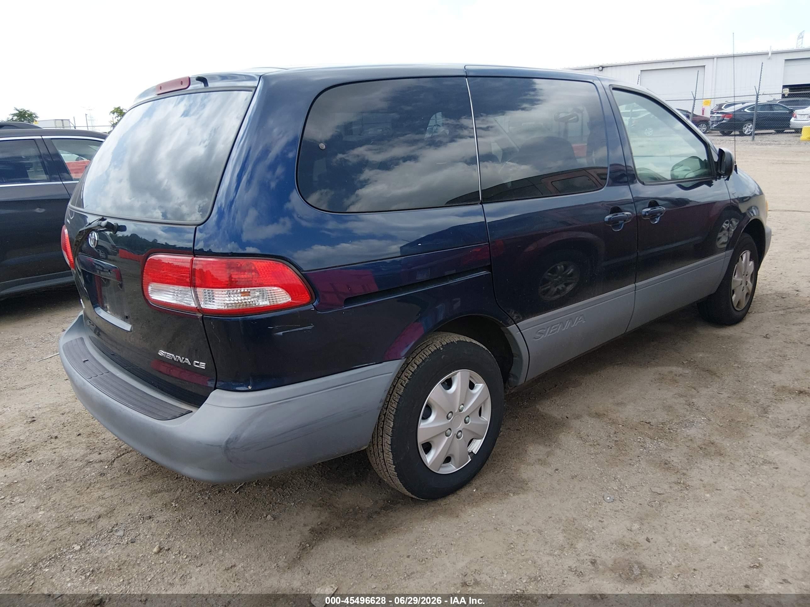 2001 Toyota Sienna Ce Blue vin: 4T3ZF19CX1U401710