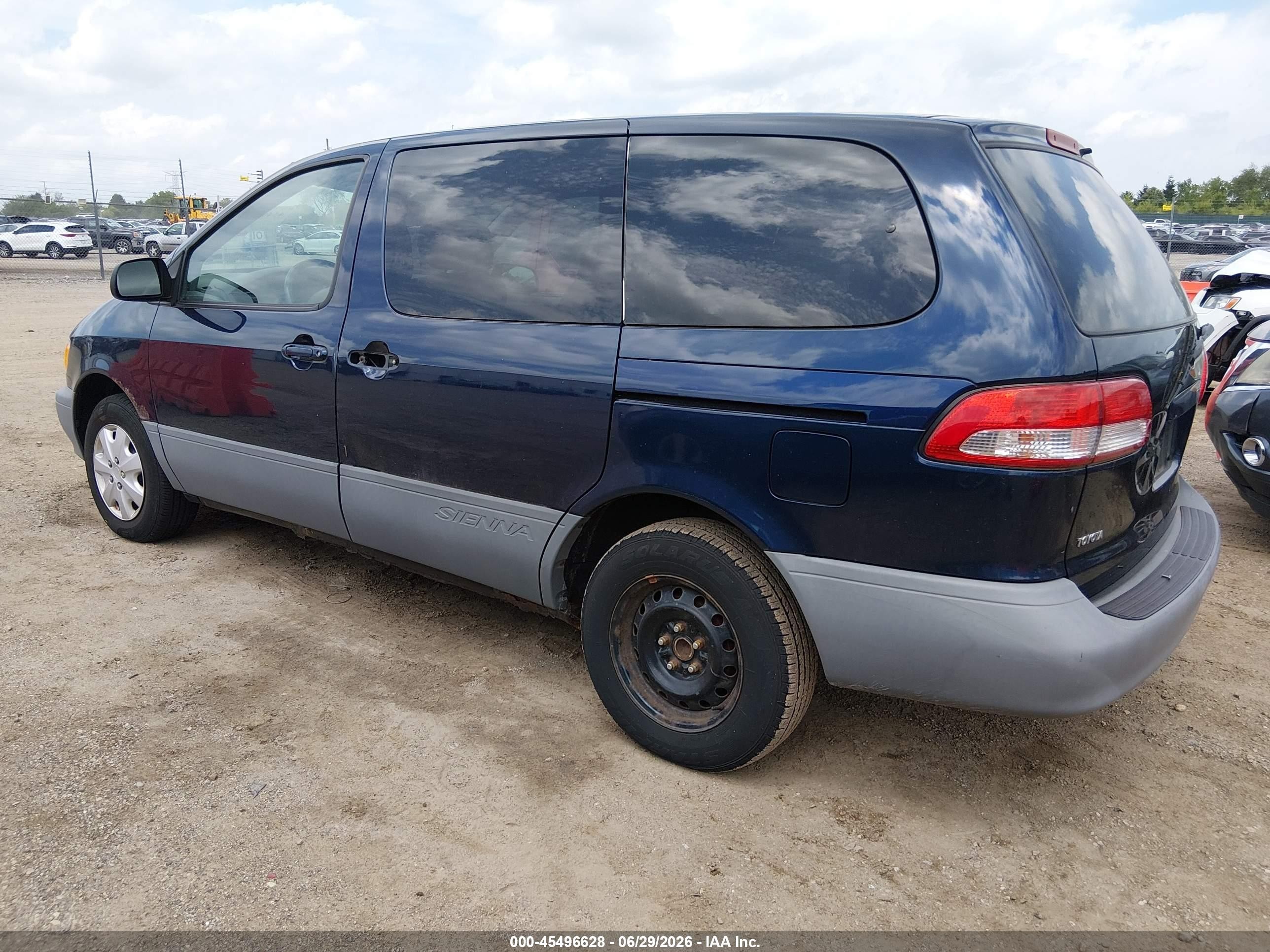 2001 Toyota Sienna Ce Blue vin: 4T3ZF19CX1U401710