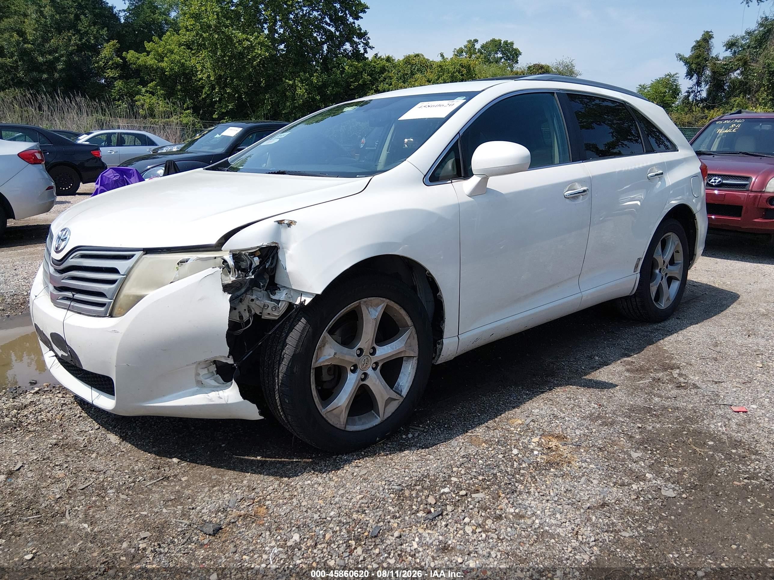 2009 Toyota Venza Base V6 White vin: 4T3ZK11A29U004171