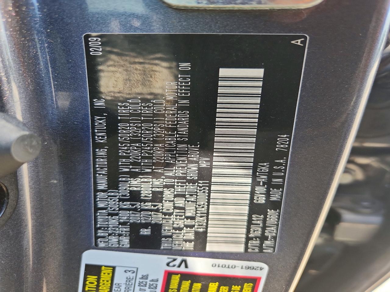 2009 Toyota Venza Fwd V6 Gray vin: 4T3ZK11A59U005511