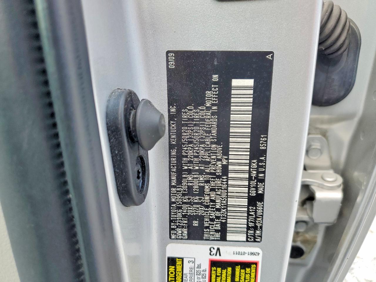 2009 Toyota Venza Fwd V6 Silver vin: 4T3ZK11A59U016444