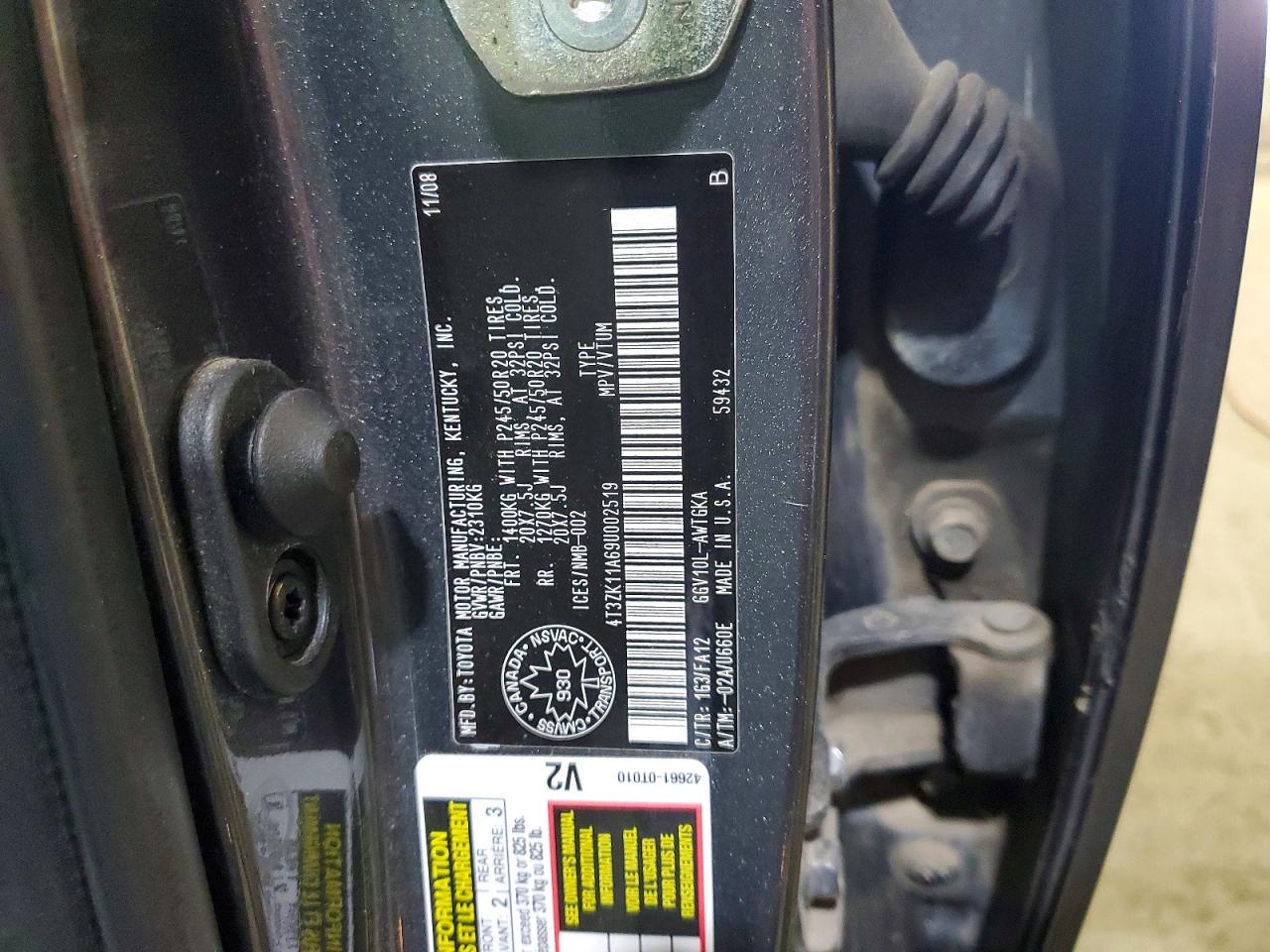 2009 Toyota Venza Fwd V6 Silver vin: 4T3ZK11A69U002519