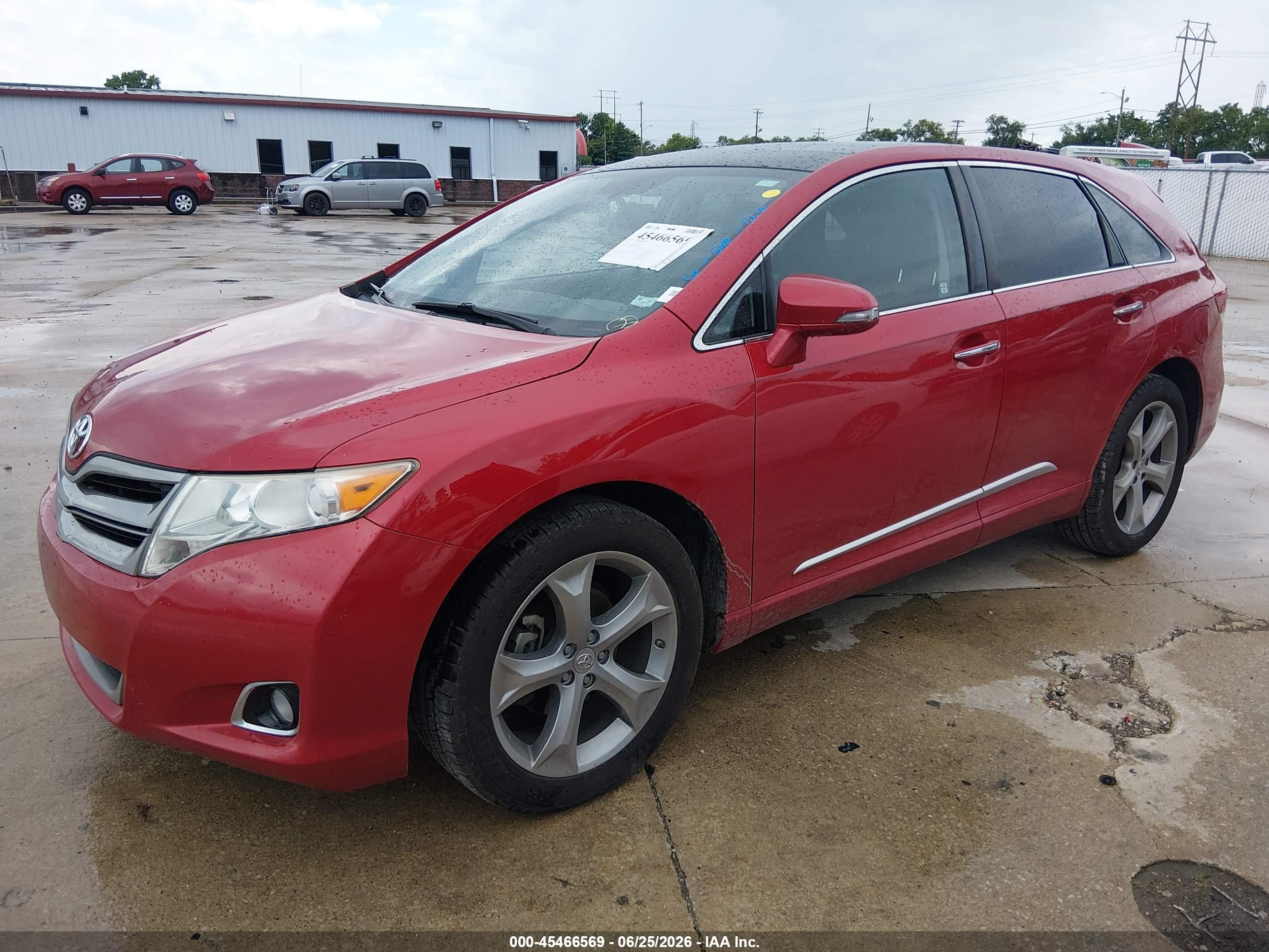 2013 Toyota Venza Xle V6 Red vin: 4T3ZK3BB0DU062940